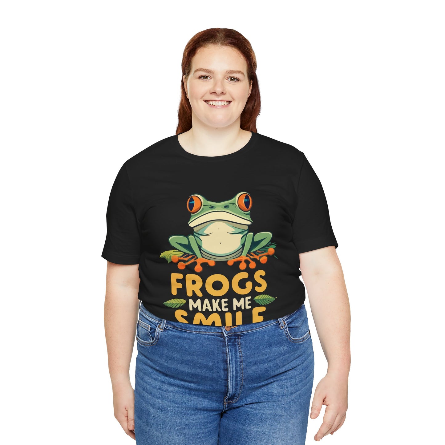 "Frogs Make Me Smile" Unisex Jersey Tee - Casual Everyday Wear - Great for Reptile Lovers