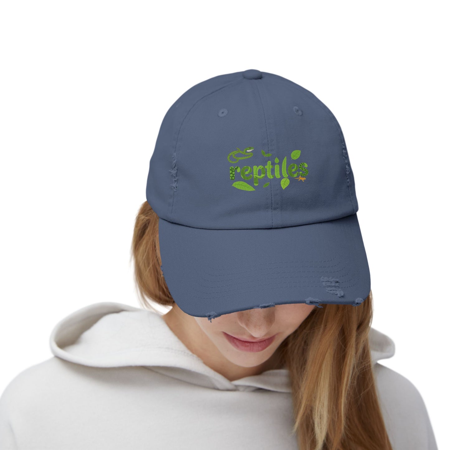 Reptiles Unisex Distressed Cap - Casual Streetwear Hat for Everyday Use - Great for Reptile Lovers