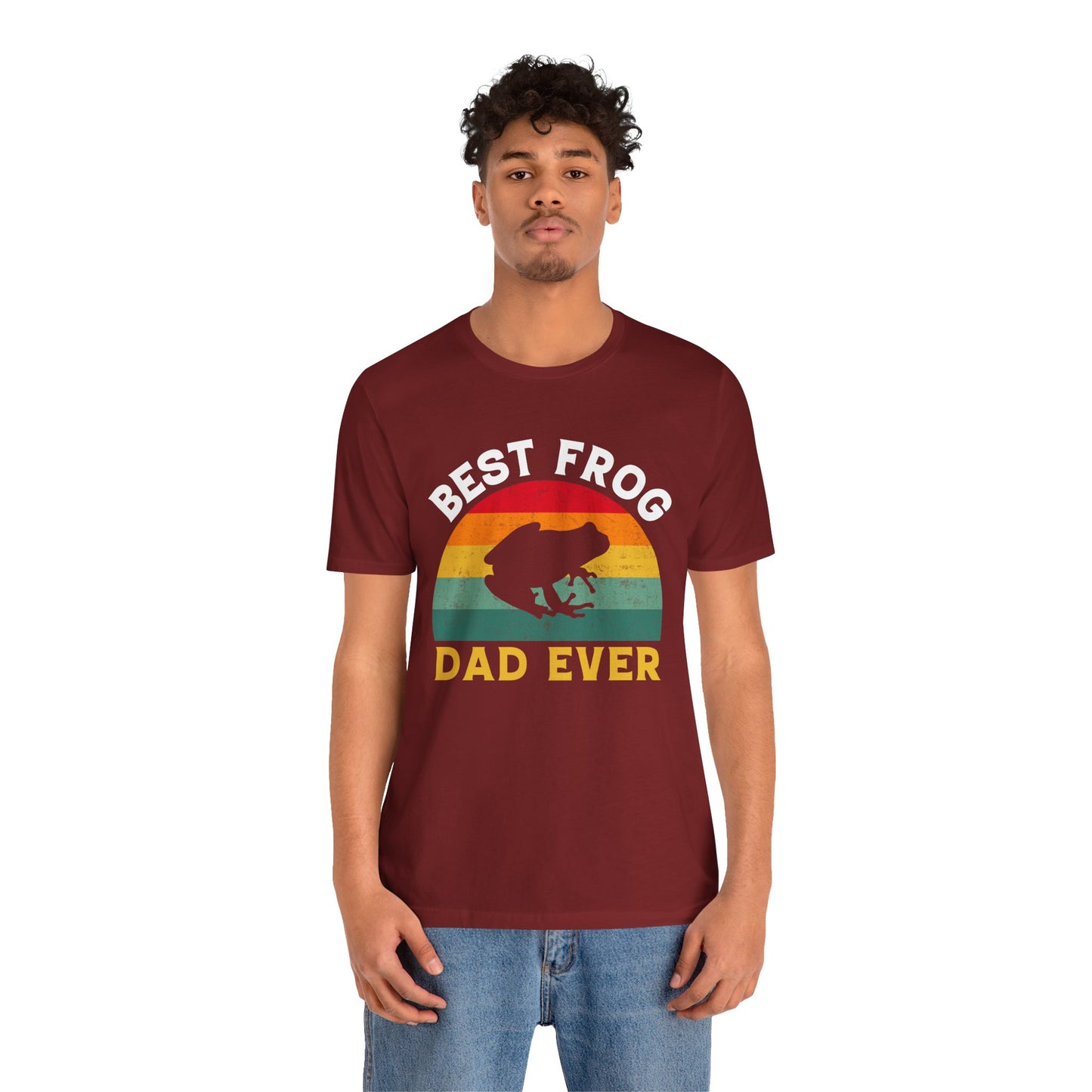 "Best Frog Dad" Print Unisex Jersey Tee - Casual Everyday Wear - Great for Reptile Lovers