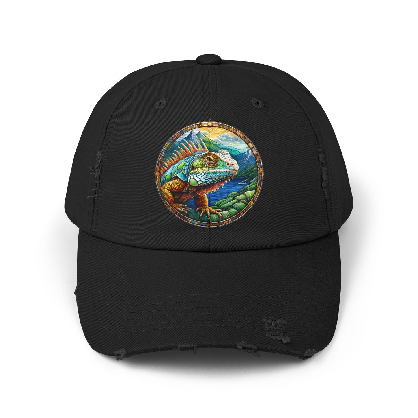 Iguana Unisex Distressed Cap - Casual Streetwear Hat for Everyday Use - Great for Reptile Lovers