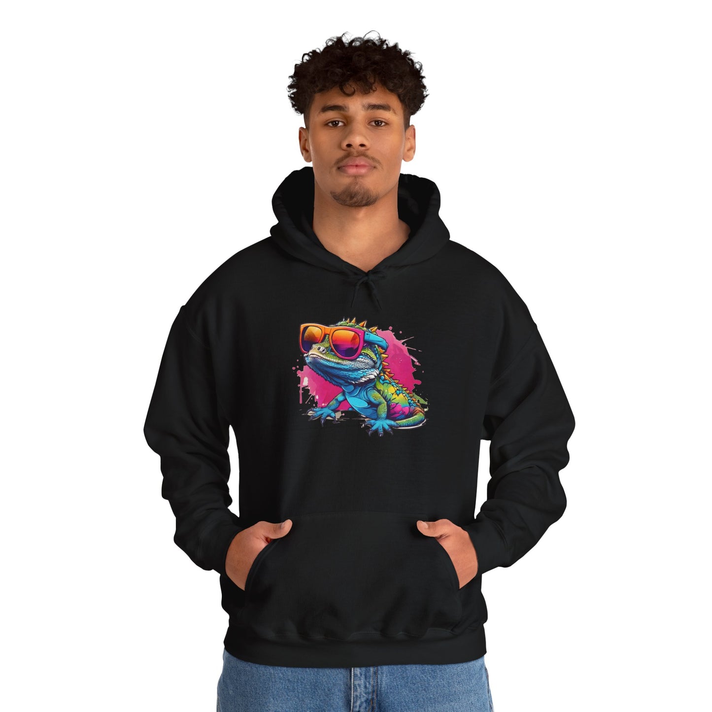 Cool Lizard Unisex Hooded Sweatshirt with Bold Print - Great for Reptile Lovers