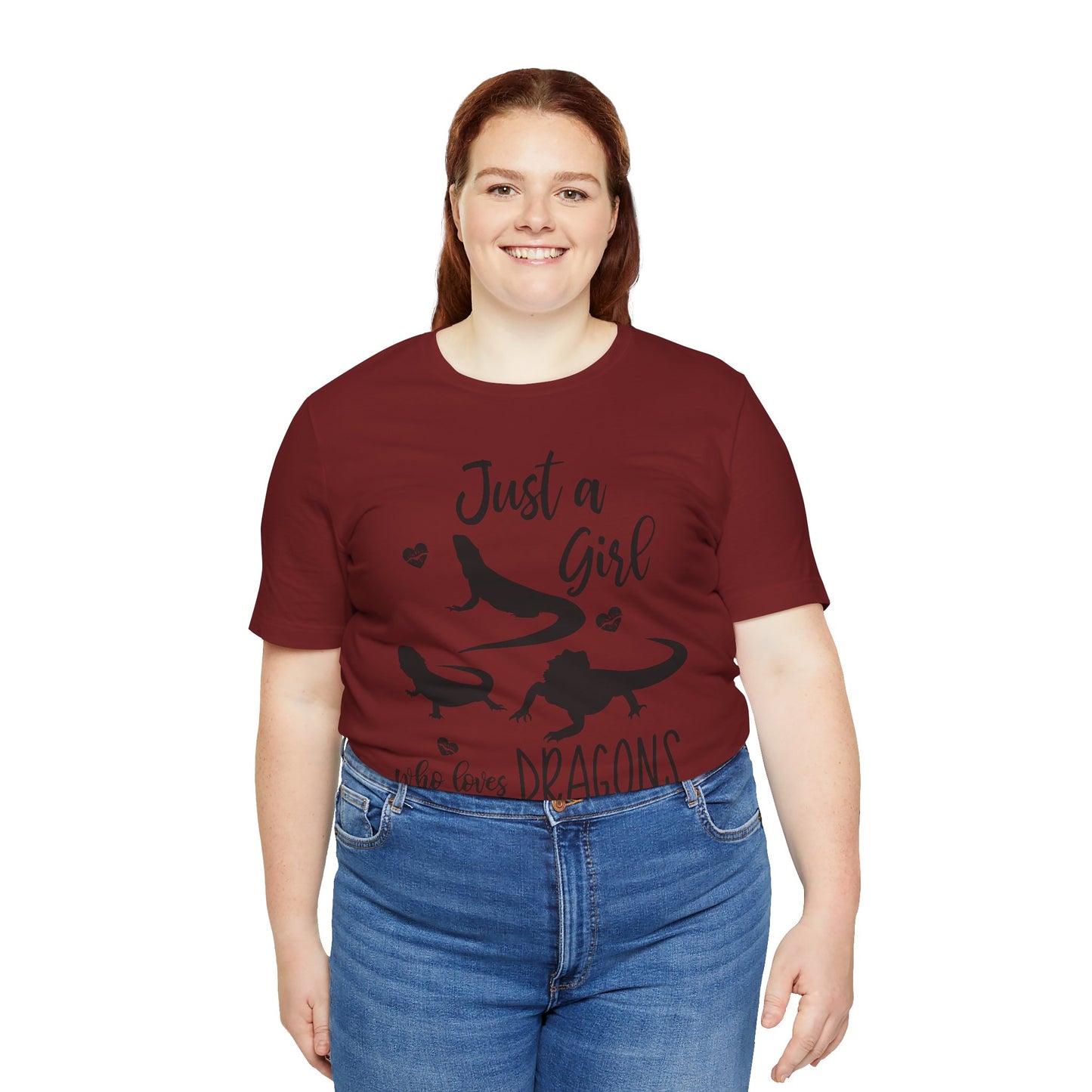 "Girl Who Loves Bearded Dragons" Unisex Jersey Tee - Casual Everyday Wear - Great for Reptile Lovers