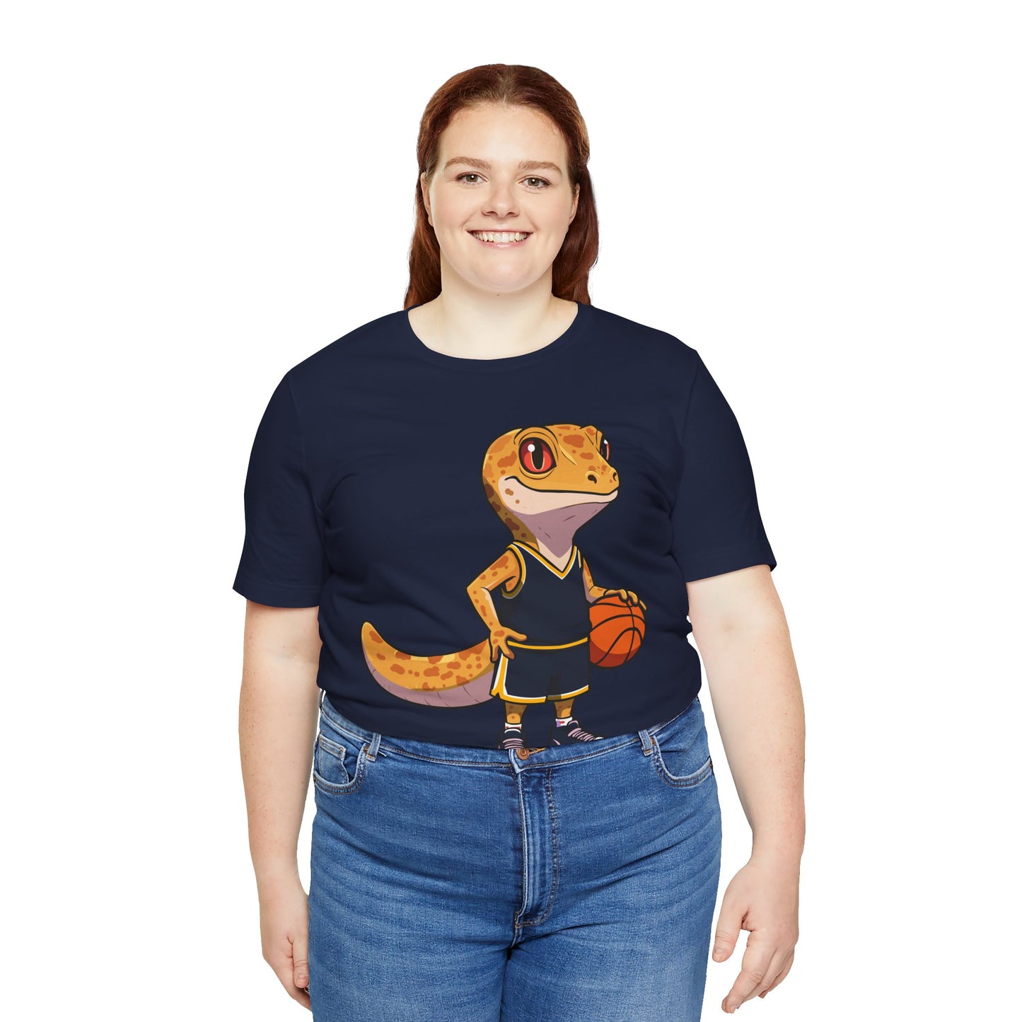 Basketball Gecko Unisex Jersey Tee - Casual Everyday Wear - Great for Reptile Lovers