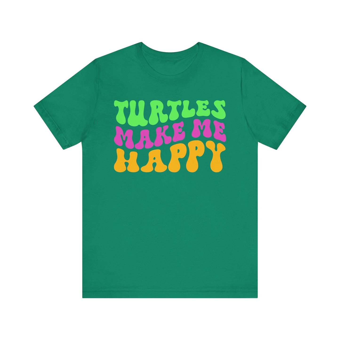 "Turtles Make Me Happy" Unisex Jersey Tee - Casual Everyday Wear - Great for Reptile Lovers