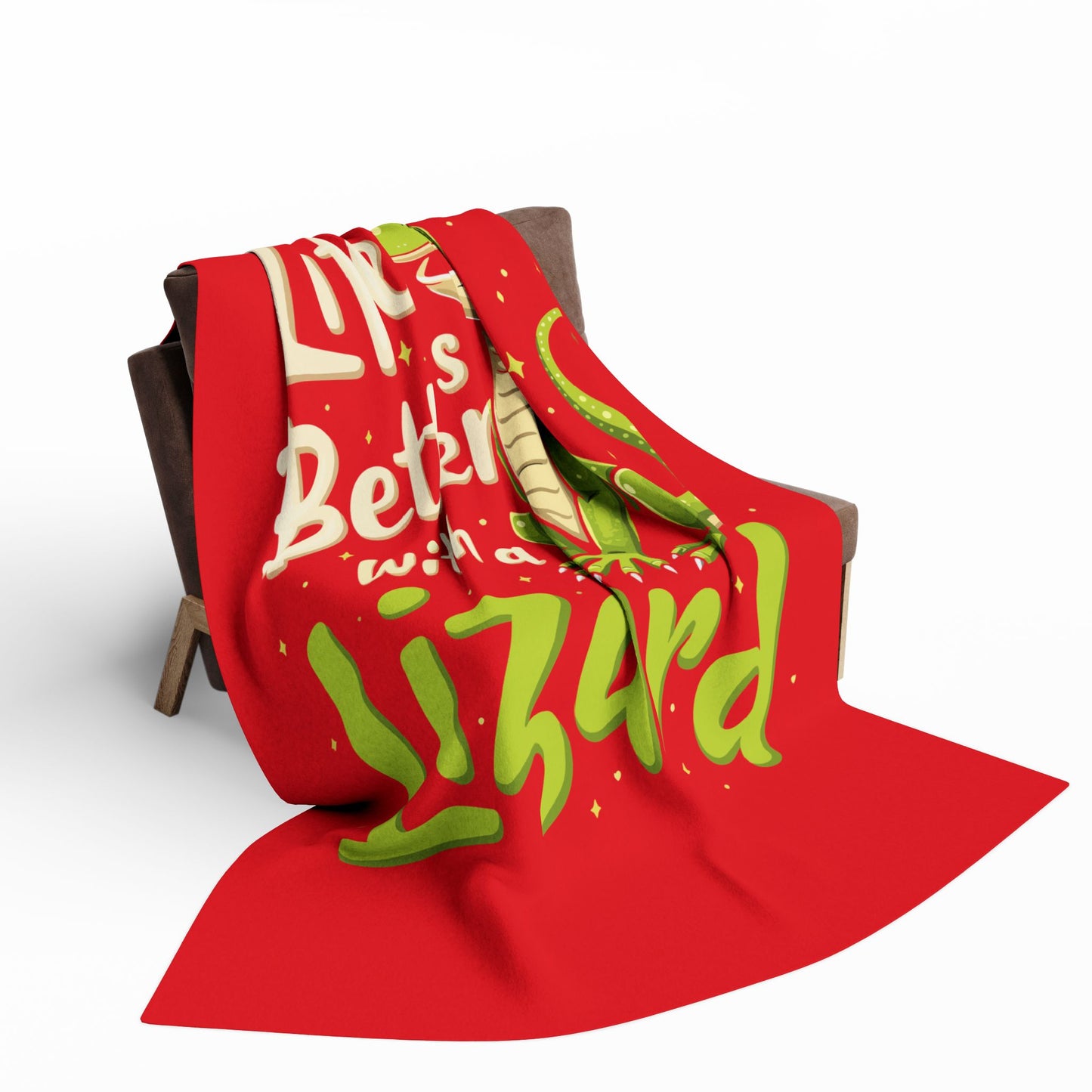 "Life is Better with a Lizard" Cozy Arctic Fleece Blanket | Perfect for Home Decor, Gifting, and Cozy Nights - Snuggle up with a Reptile