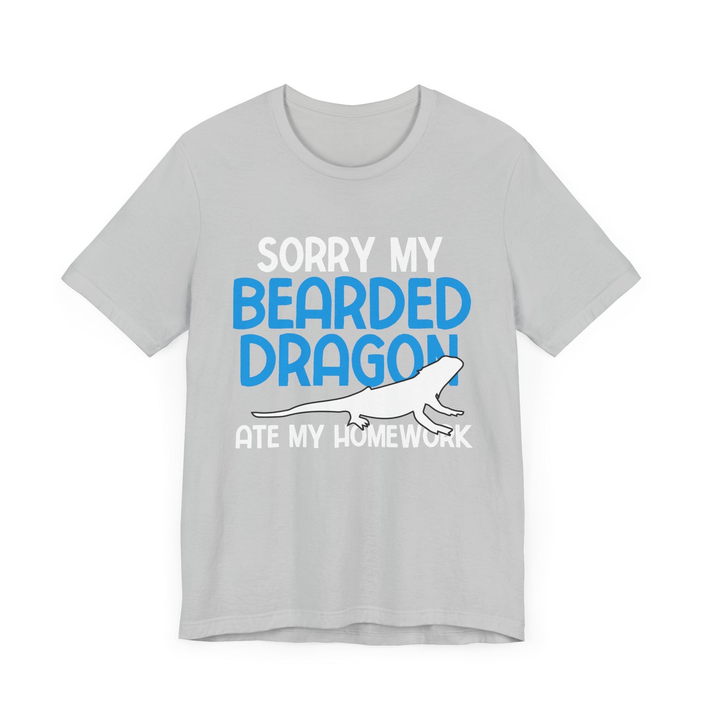 "Bearded Dragon Ate My Homework" Unisex Jersey Tee - Casual Everyday Wear - Great for Reptile Lovers