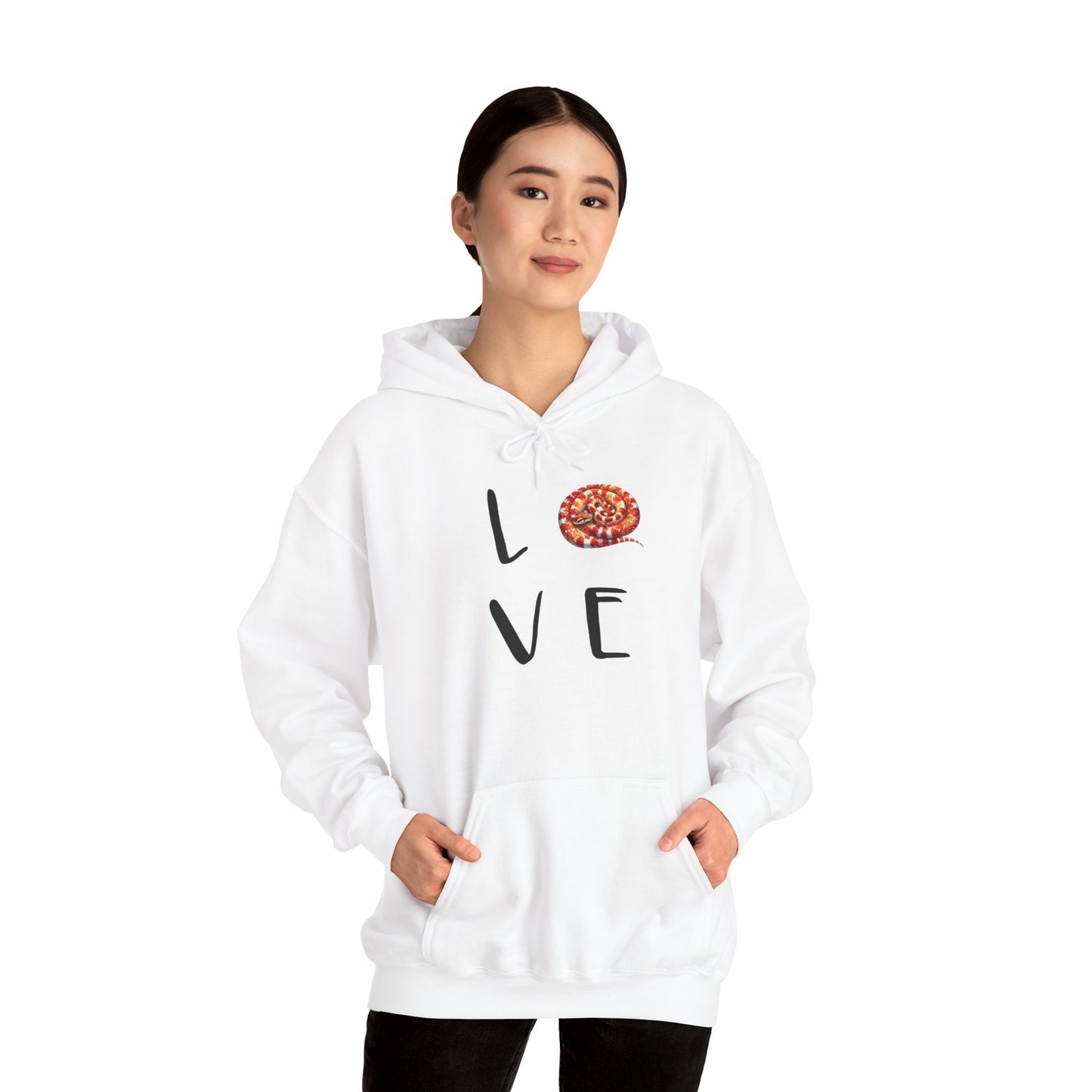 Snake Love Cozy Unisex Hooded Sweatshirt with Bold Print - Great for Reptile Lovers