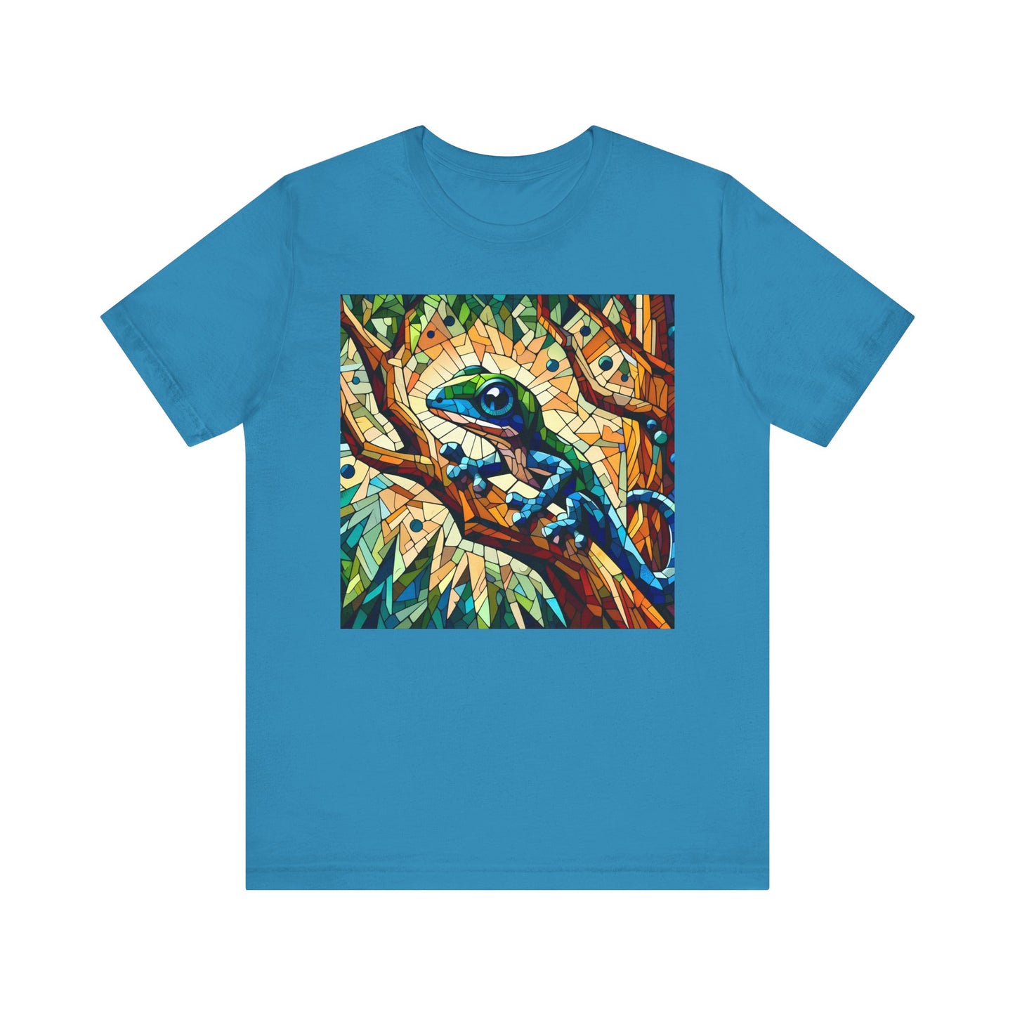 Stained Glass Lizard Unisex Jersey Tee - Casual Everyday Wear - Great for Reptile Lovers