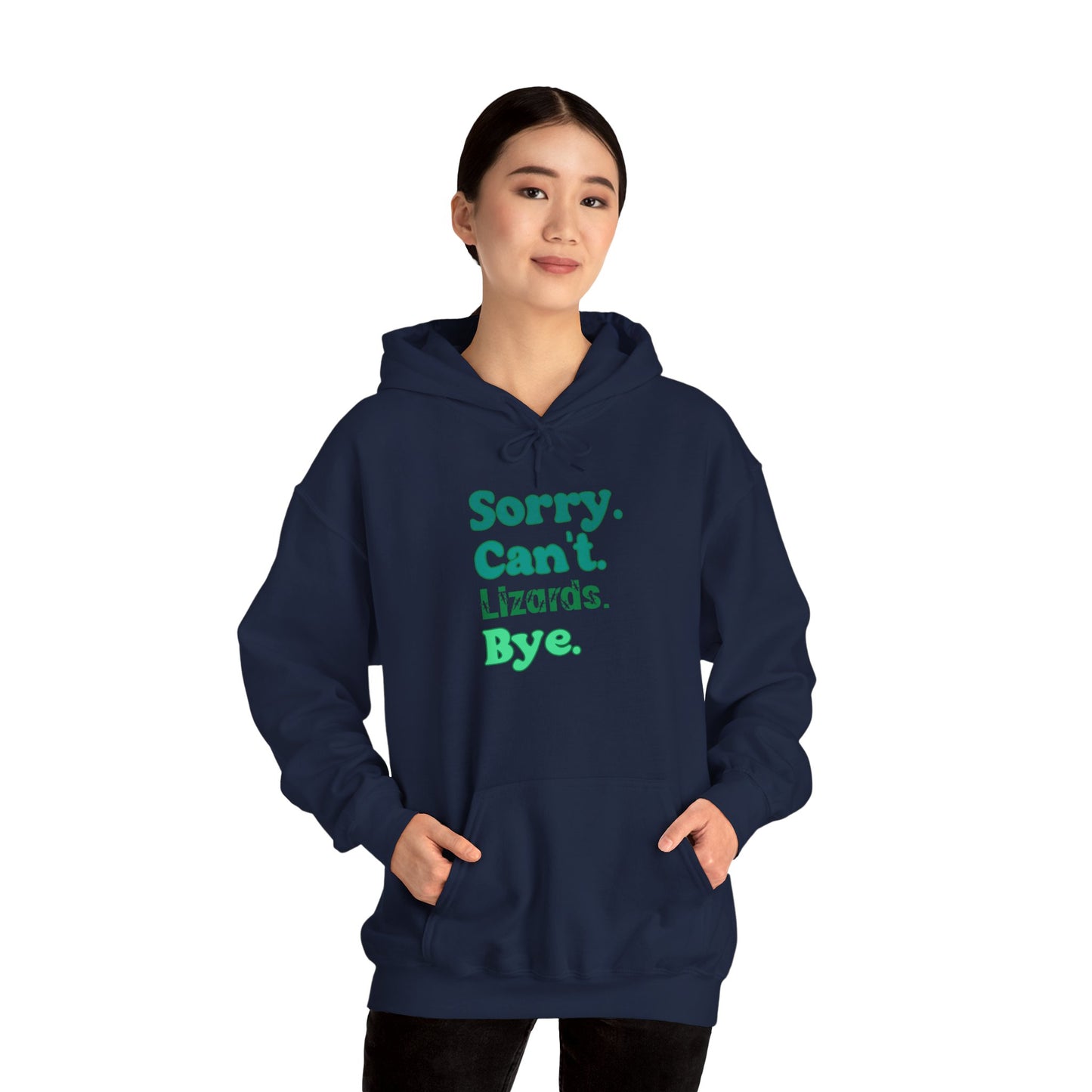 "Sorry Can't Lizards Bye" Cozy Unisex Hooded Sweatshirt with Bold Print - Great for Reptile Lovers