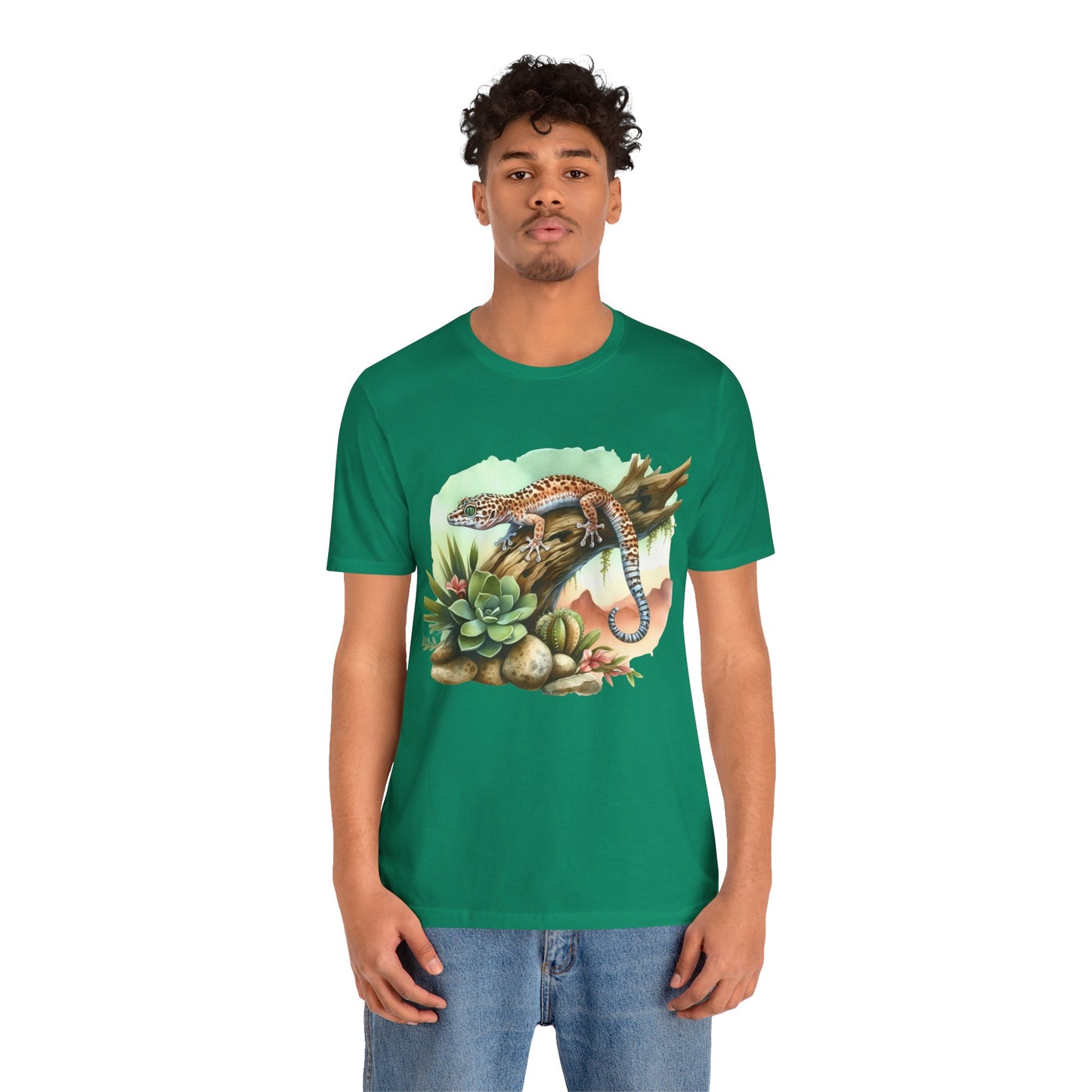 Gecko in a Tree Unisex Jersey Tee - Casual Everyday Wear - Great for Reptile Lovers