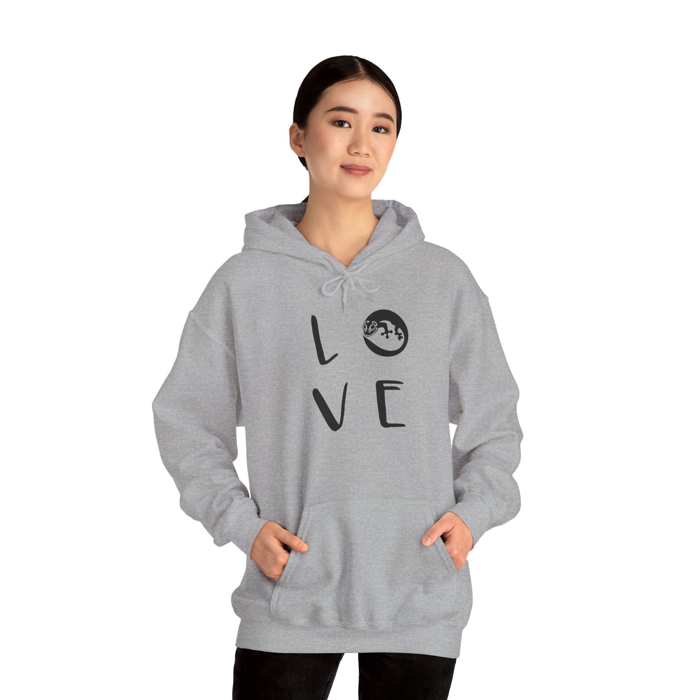 Lizard Love Cozy Unisex Hooded Sweatshirt with Bold Print - Great for Reptile Lovers