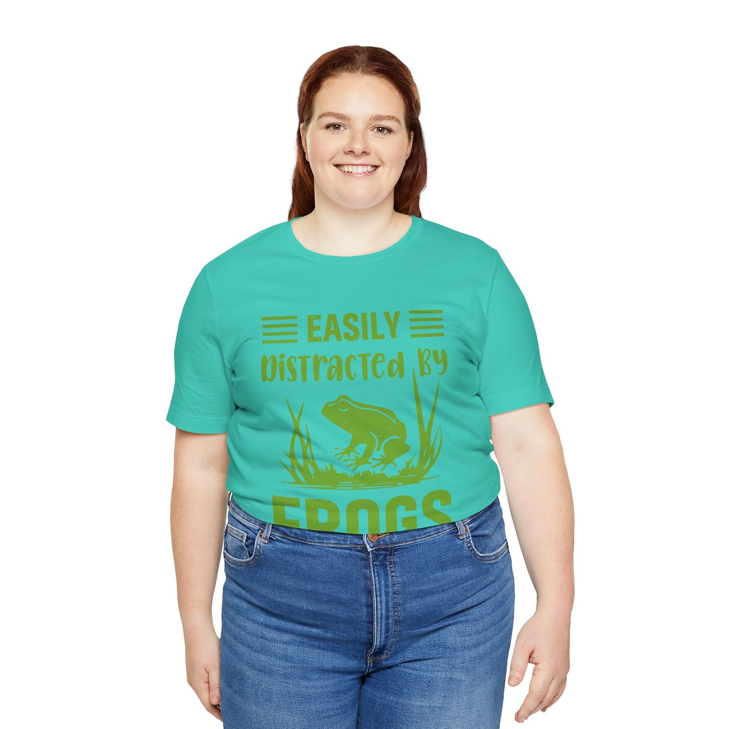 "Easily Distracted by Frogs" Print Unisex Jersey Tee - Casual Everyday Wear - Great for Reptile Lovers