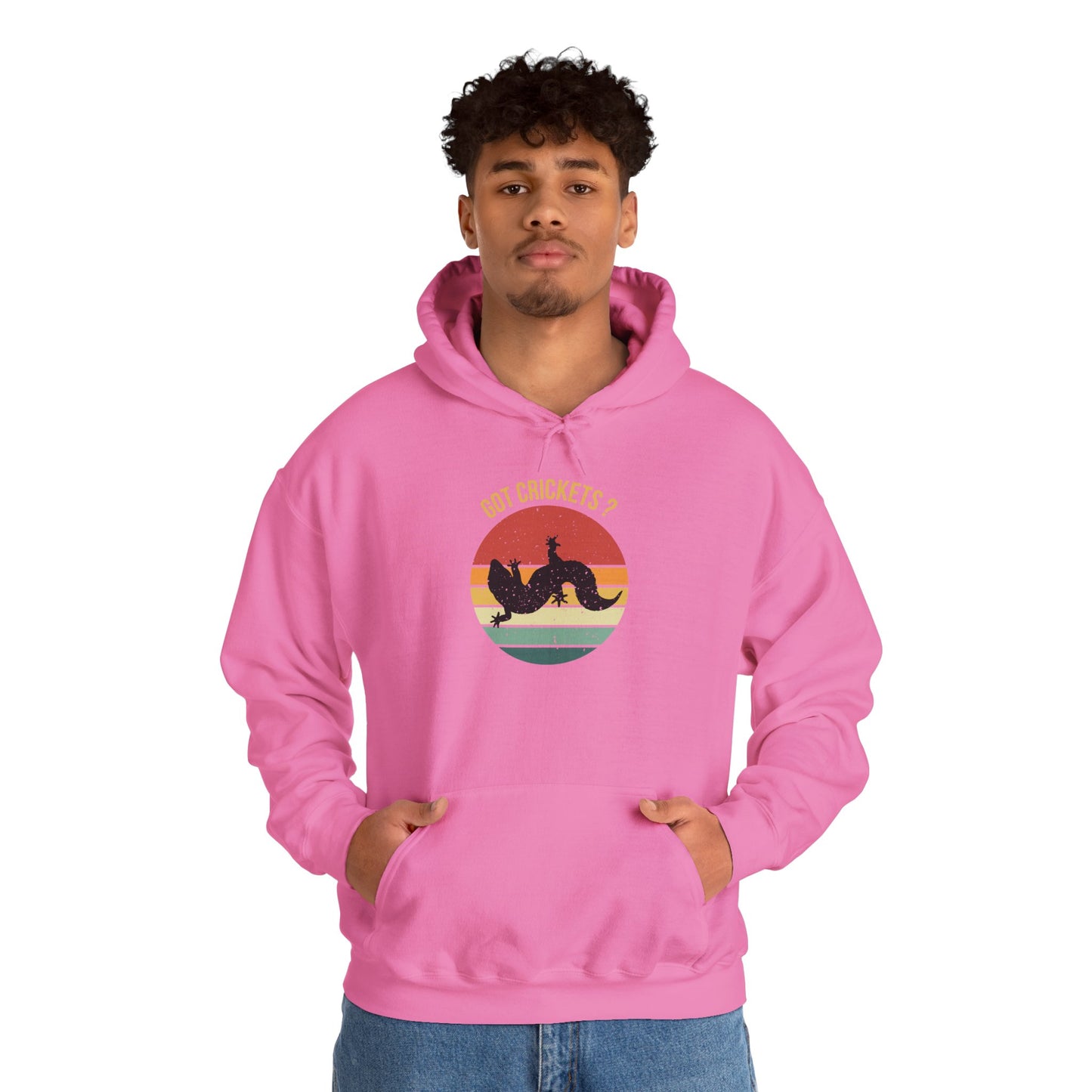 "Got Crickets" Unisex Hooded Sweatshirt with Bold Print - Great for Reptile Lovers