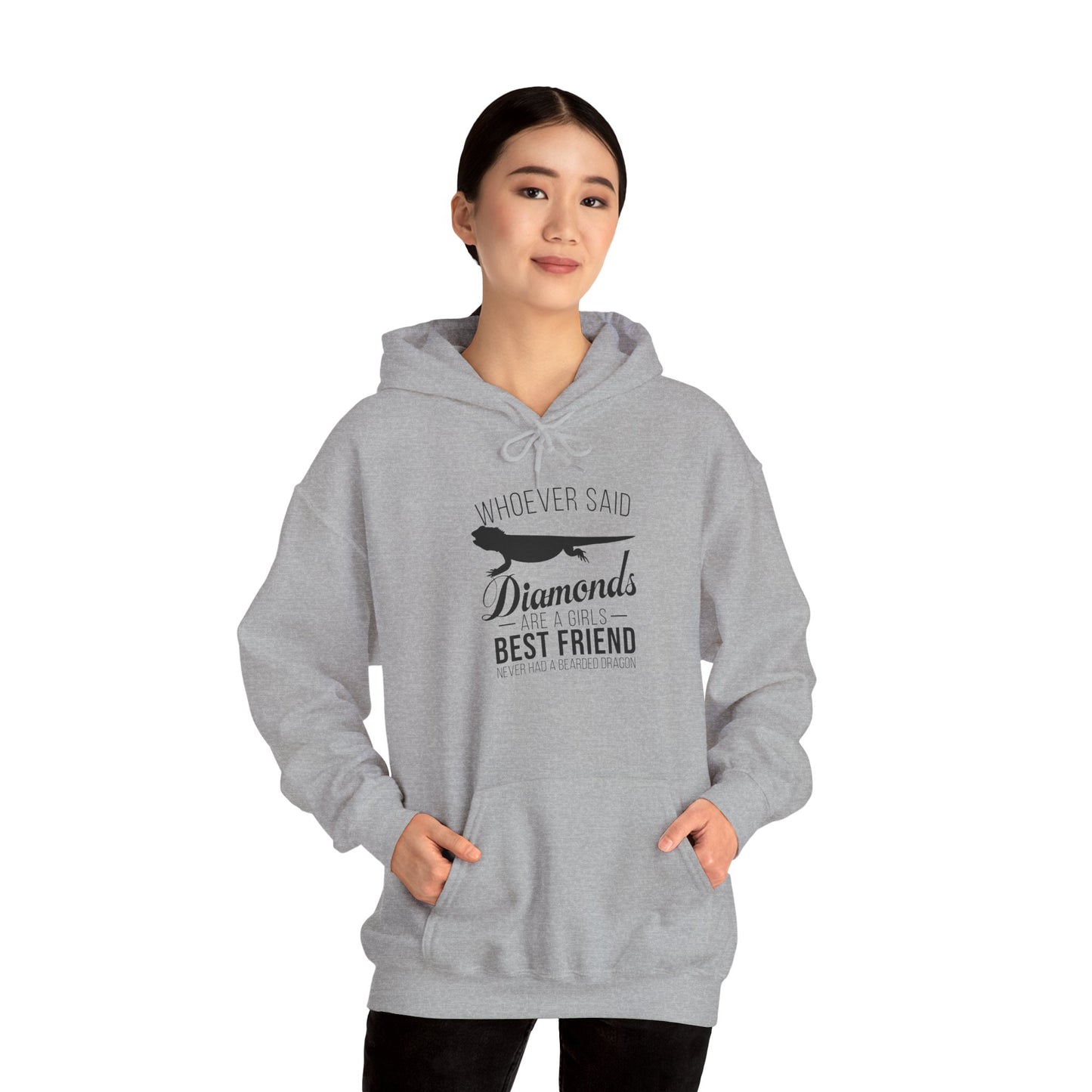Beardies Are a Girl's Best Friend Unisex Hooded Sweatshirt with Bold Print - Great for Reptile Lovers