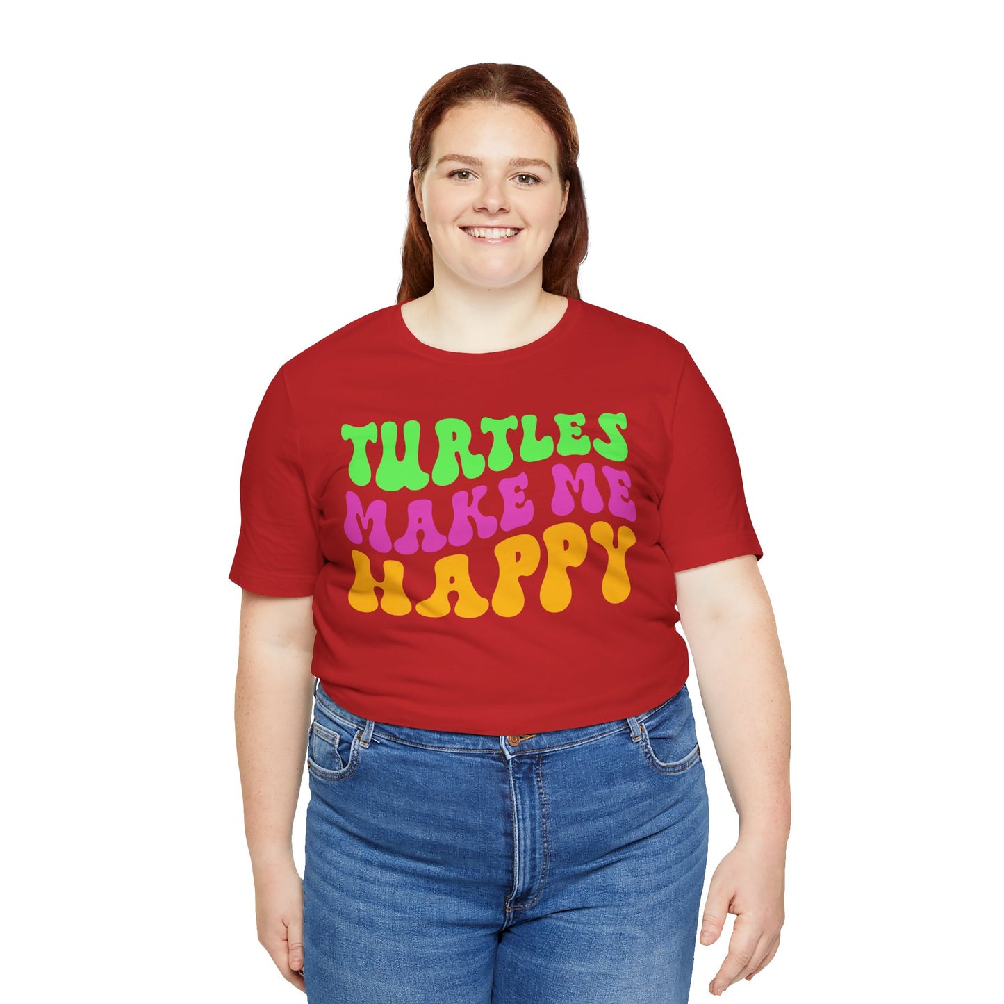 "Turtles Make Me Happy" Unisex Jersey Tee - Casual Everyday Wear - Great for Reptile Lovers
