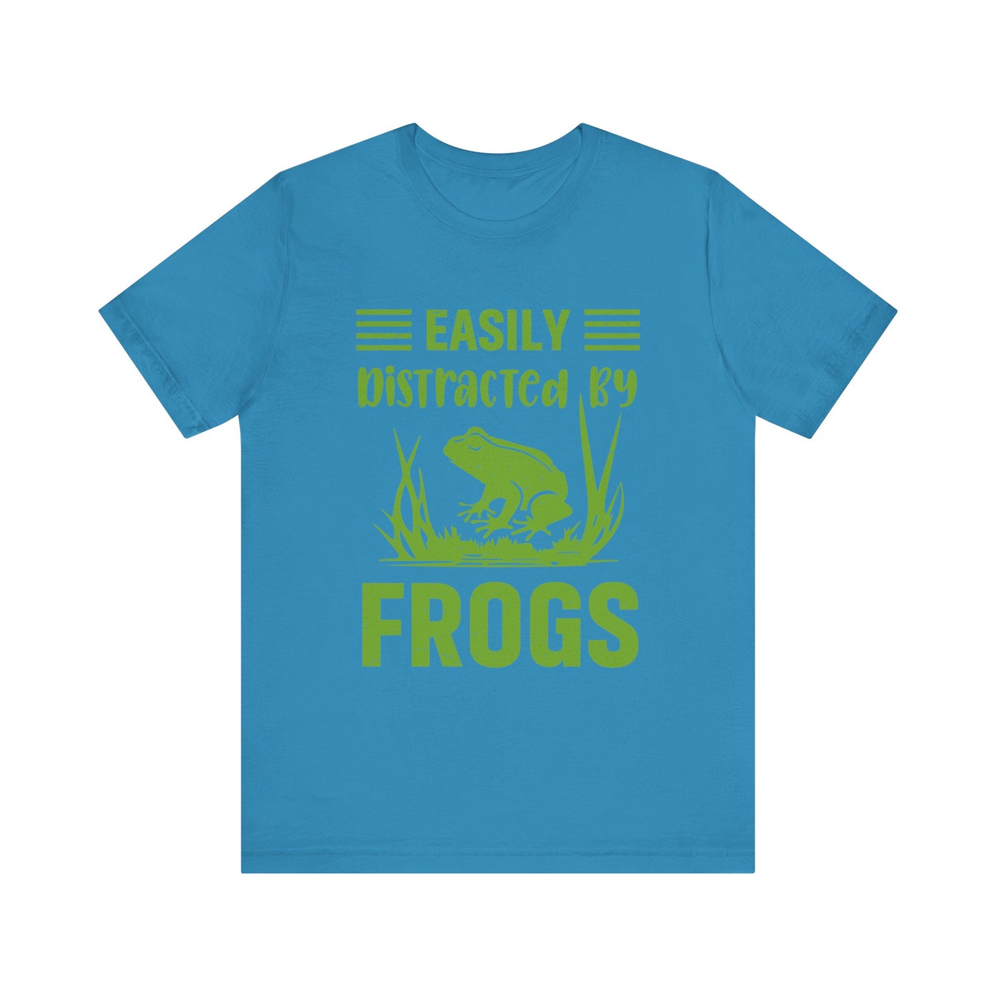"Easily Distracted by Frogs" Print Unisex Jersey Tee - Casual Everyday Wear - Great for Reptile Lovers