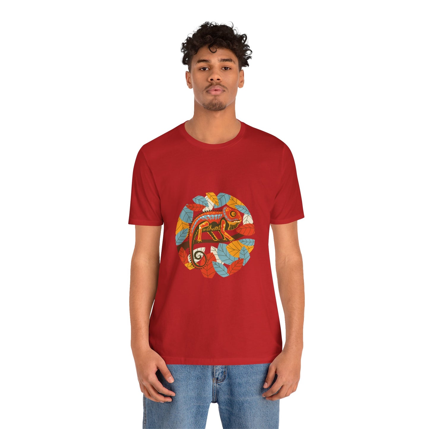 Leafy Chameleon Unisex Jersey Tee - Casual Everyday Wear - Great for Reptile Lovers
