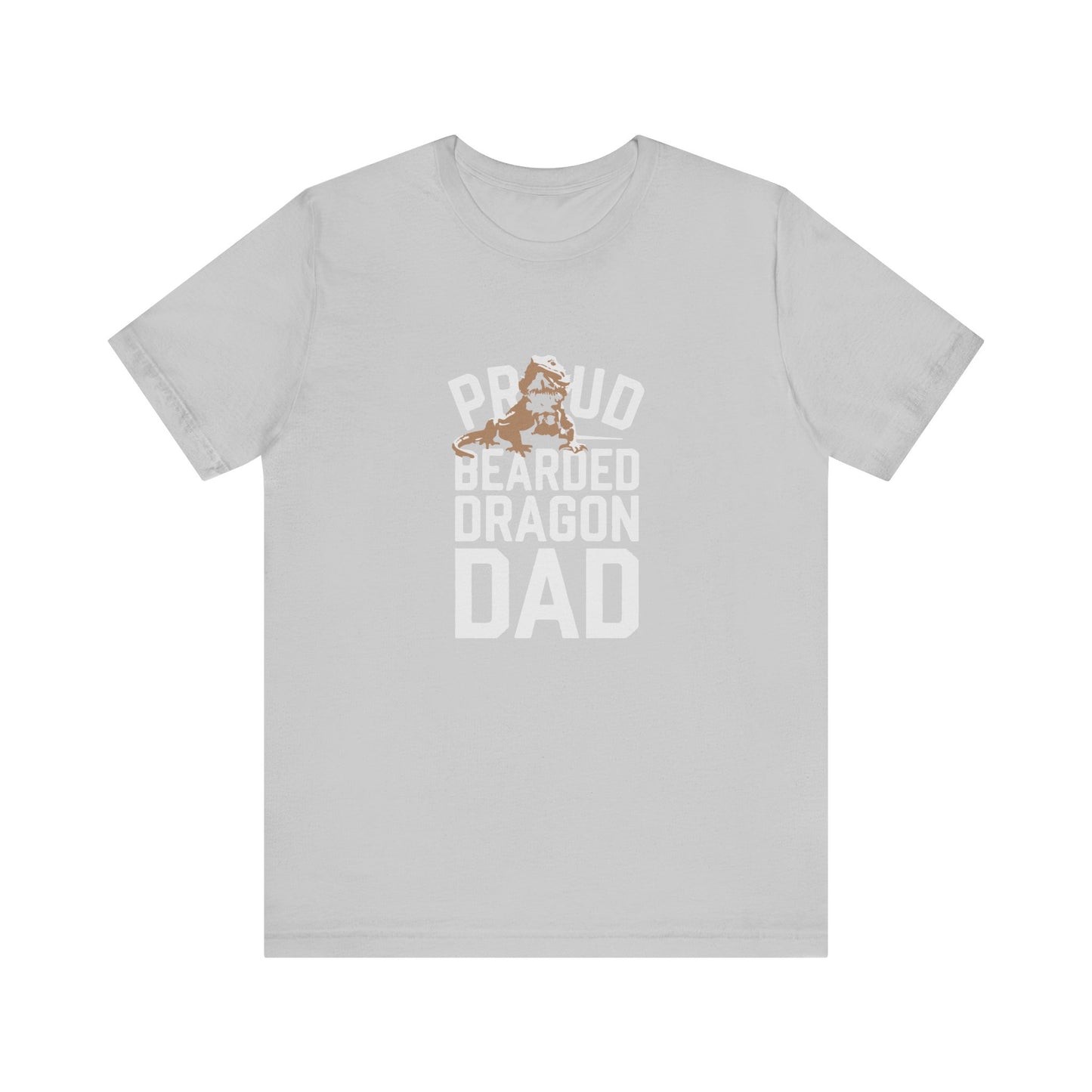 "Proud Bearded Dragon Dad" Print Unisex Jersey Tee - Casual Everyday Wear - Great for Reptile Lovers