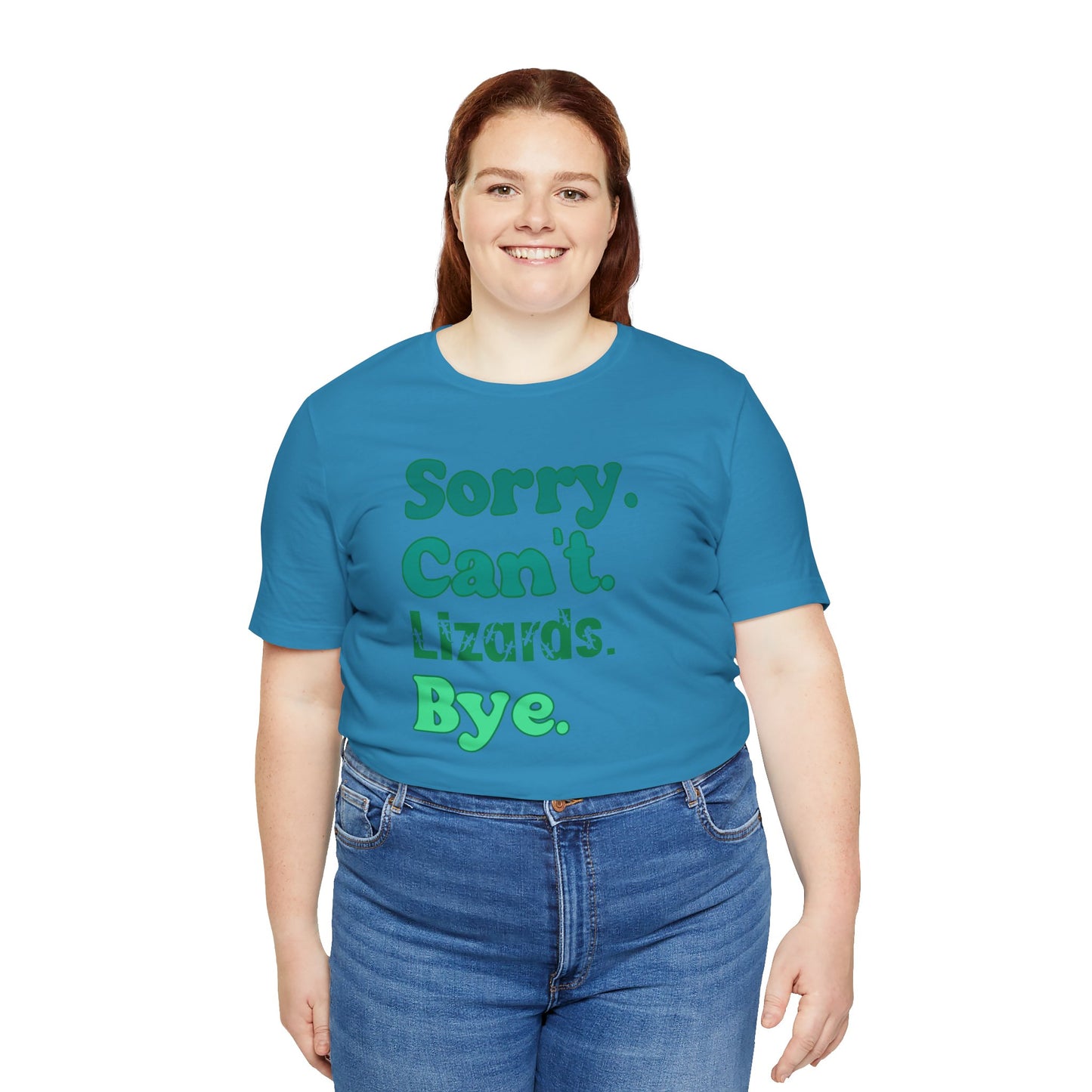 "Sorry Can't Lizards Bye" Unisex Jersey Tee - Casual Everyday Wear - Great for Reptile Lovers