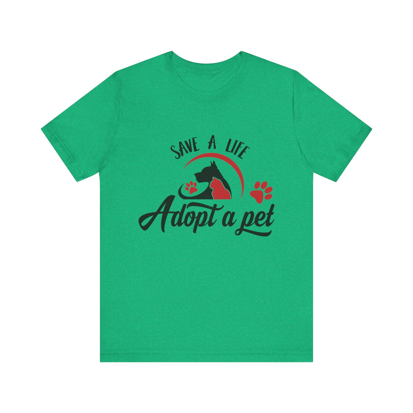 "Adopt a Pet" Print Unisex Jersey Tee - Casual Everyday Wear - Great for Pet Lovers