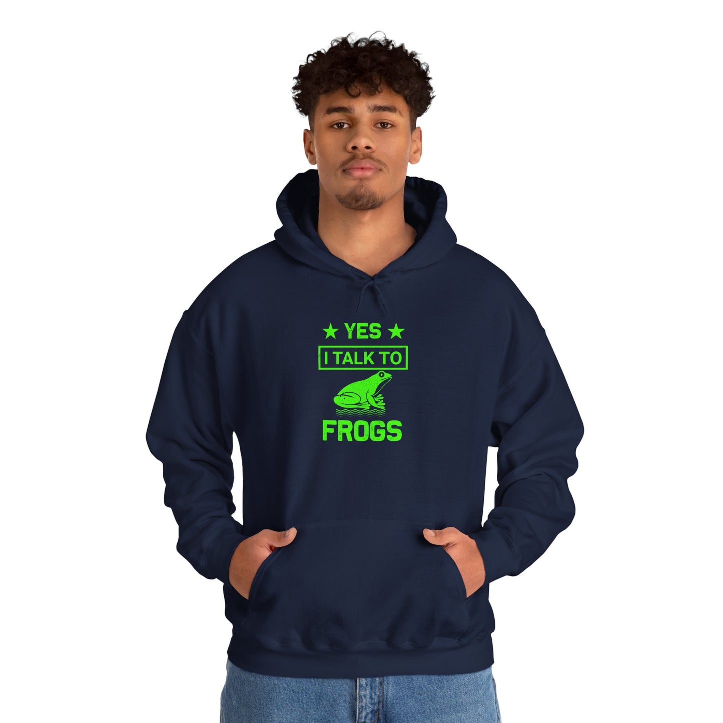 "I Talk to Frogs" Unisex Hooded Sweatshirt with Bold Print - Great for Reptile Lovers