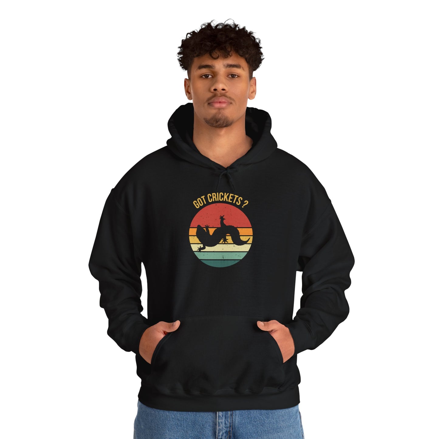 "Got Crickets" Unisex Hooded Sweatshirt with Bold Print - Great for Reptile Lovers