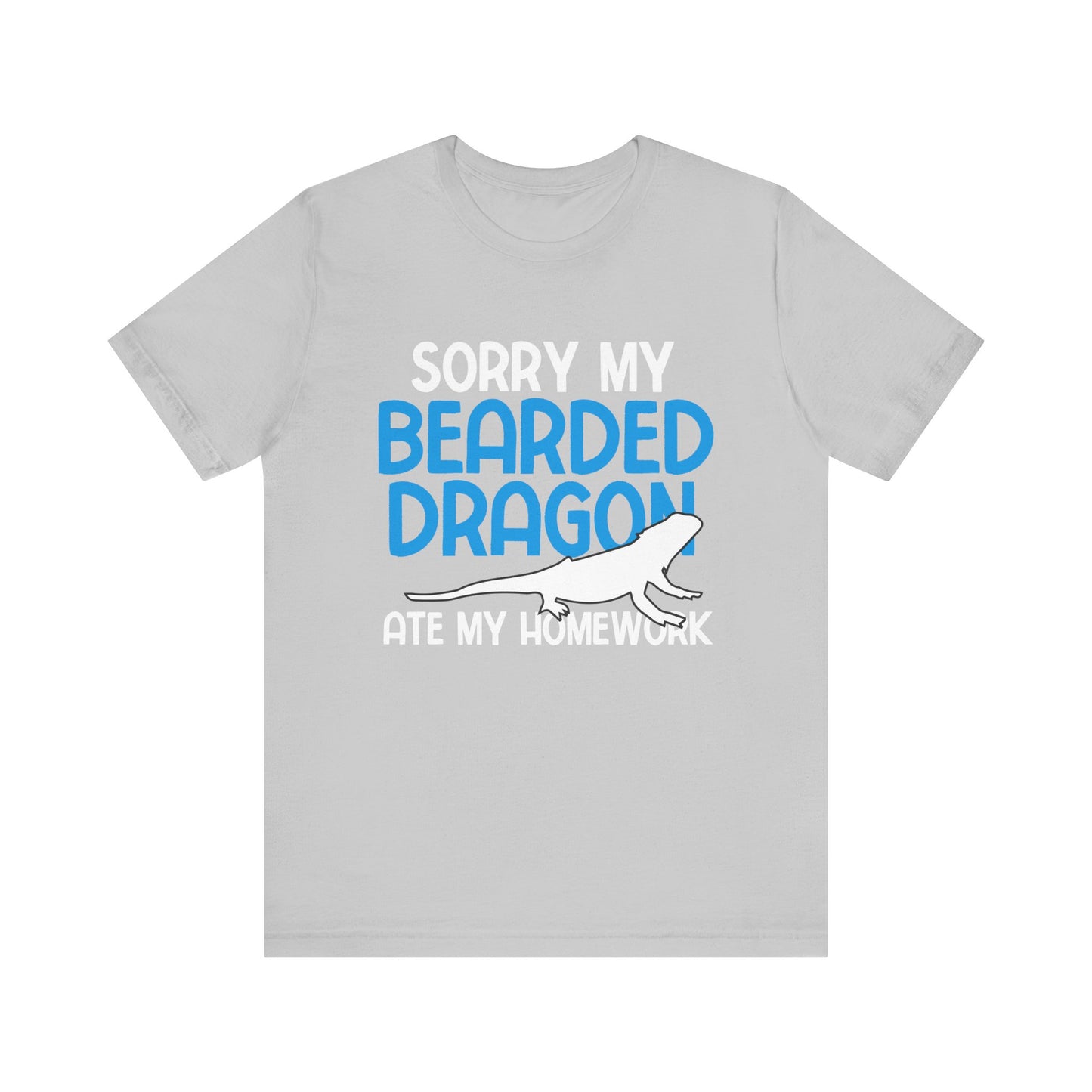 "Bearded Dragon Ate My Homework" Unisex Jersey Tee - Casual Everyday Wear - Great for Reptile Lovers