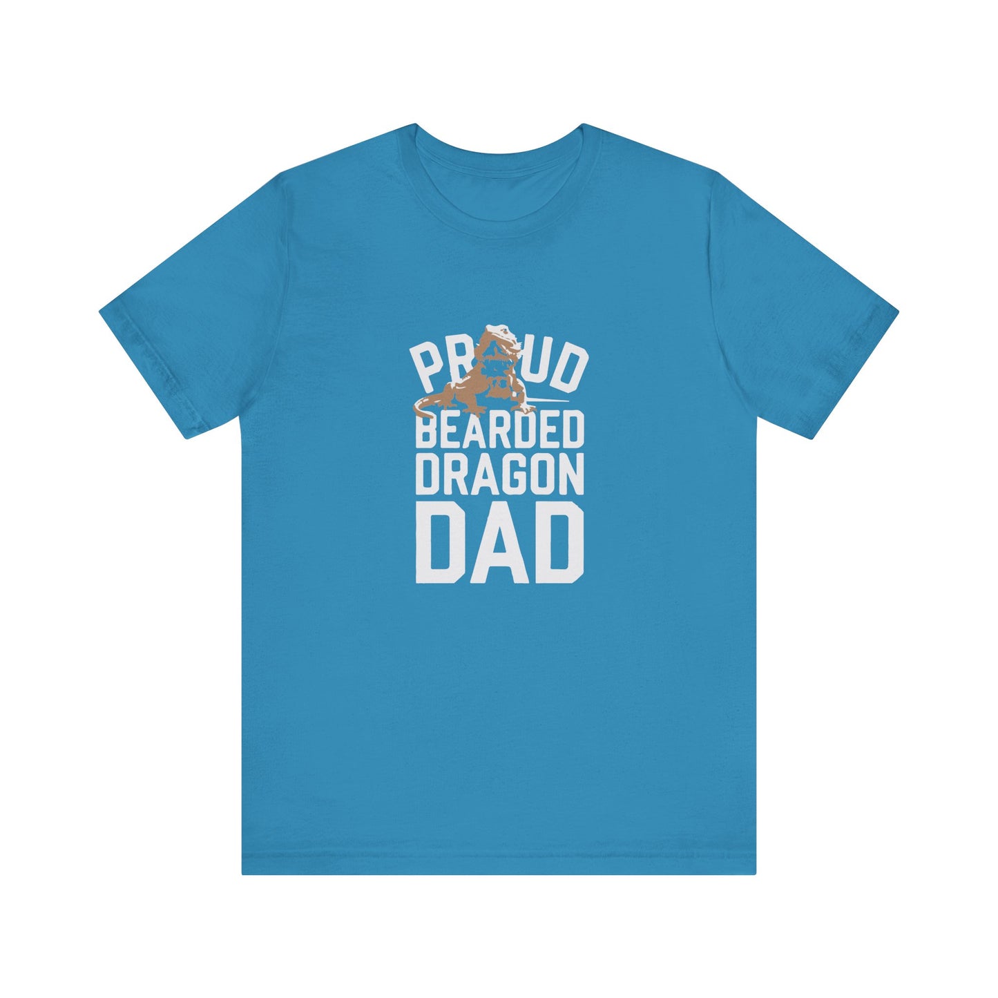 "Proud Bearded Dragon Dad" Print Unisex Jersey Tee - Casual Everyday Wear - Great for Reptile Lovers
