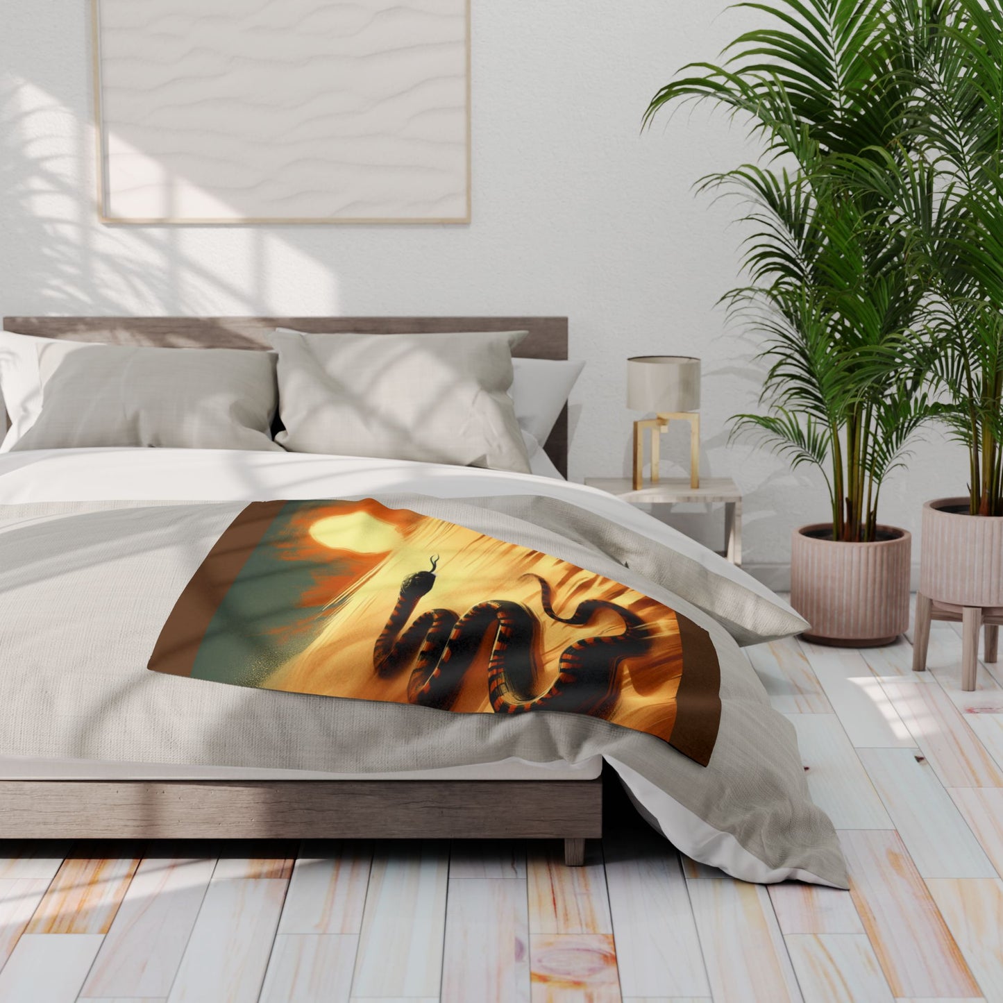 Snake in the Desert Cozy Arctic Fleece Blanket | Perfect for Home Decor, Gifting, and Cozy Nights - Snuggle up with a Reptile