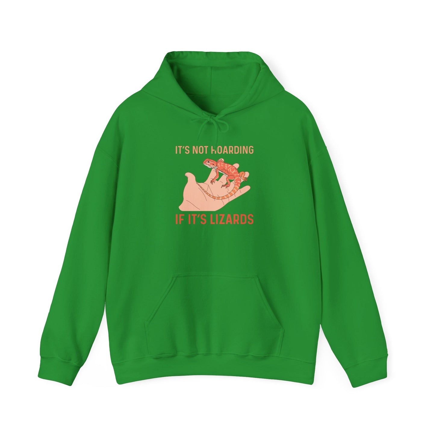 "Not Hoarding If It's Lizards"" Unisex Hooded Sweatshirt with Bold Print - Great for Reptile Lovers