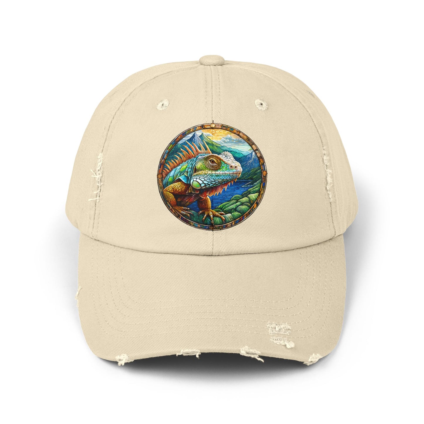 Iguana Unisex Distressed Cap - Casual Streetwear Hat for Everyday Use - Great for Reptile Lovers