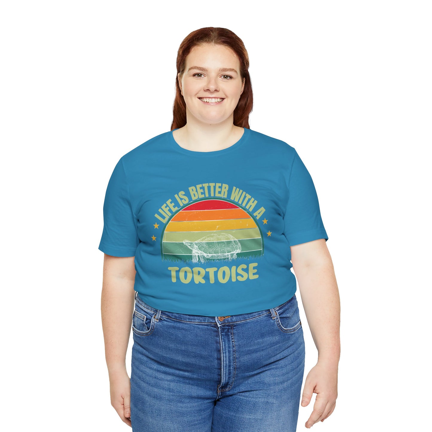 "Life is Better with a Tortoise" Unisex Jersey Tee - Casual Everyday Wear - Great for Reptile Lovers