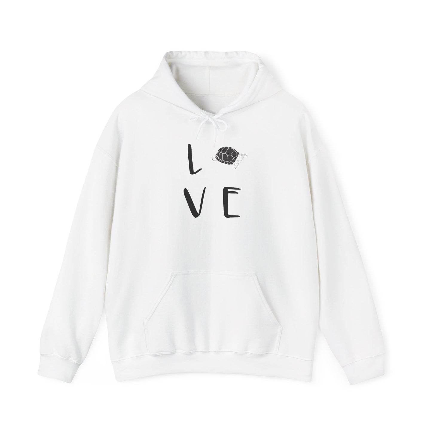 Tortoise Love Cozy Unisex Hooded Sweatshirt with Bold Print - Great for Reptile Lovers