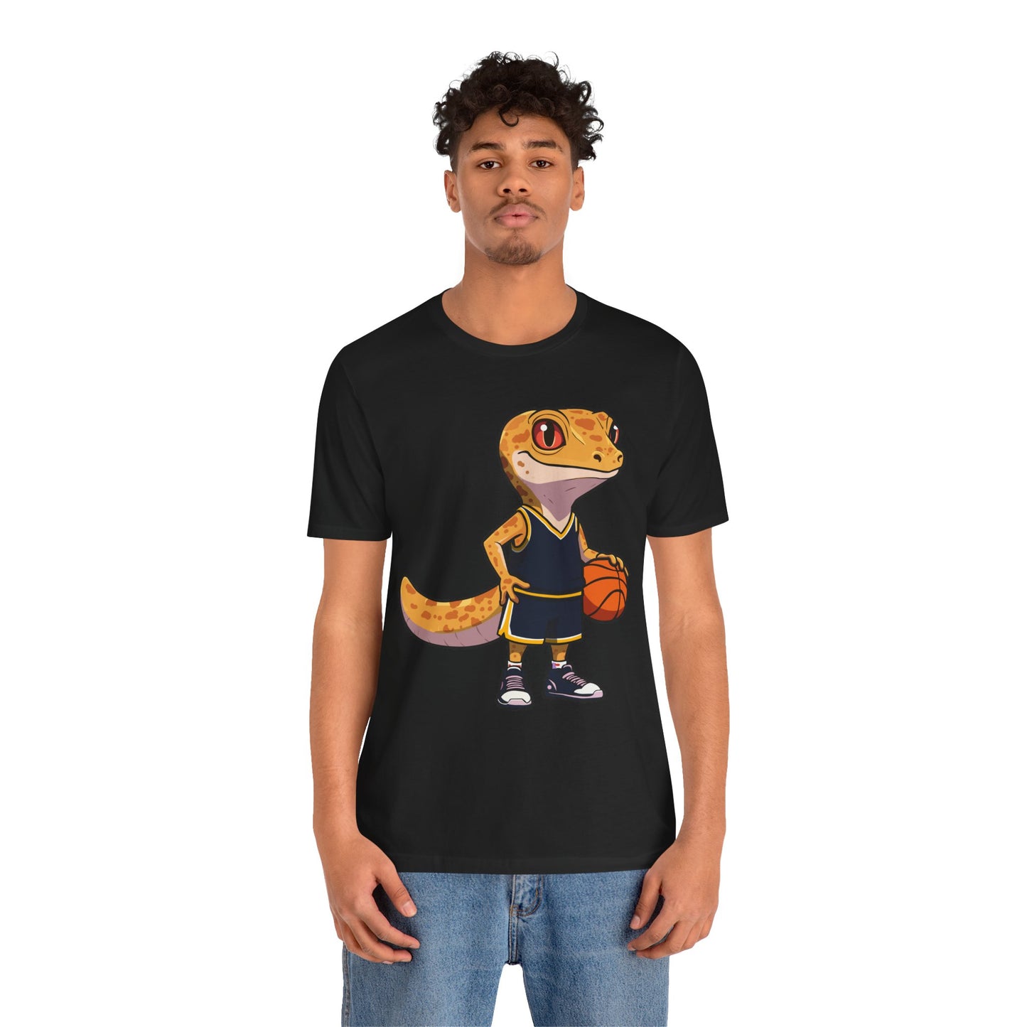 Basketball Gecko Unisex Jersey Tee - Casual Everyday Wear - Great for Reptile Lovers