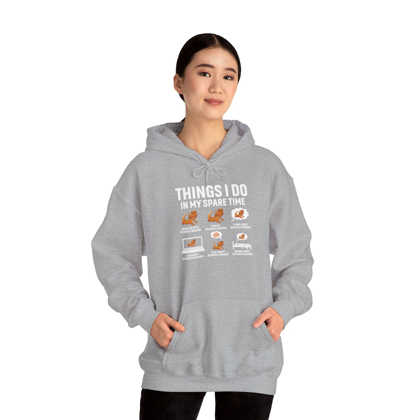 "Things I Do In My Spare Time" Unisex Hooded Sweatshirt with Bold Print - Great for Reptile Lovers
