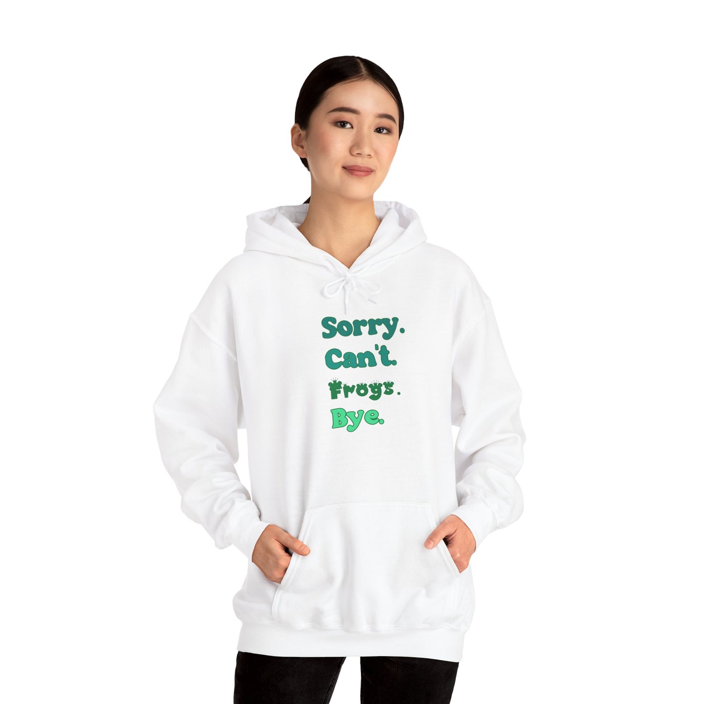 "Sorry Can't Frogs Bye" Cozy Unisex Hooded Sweatshirt with Bold Print - Great for Reptile Lovers