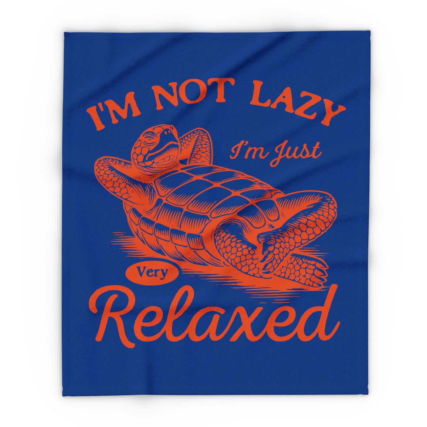 "Not Lazy Just Relaxed" Cozy Arctic Fleece Blanket | Perfect for Home Decor, Gifting, and Cozy Nights - Snuggle up with a Turtle