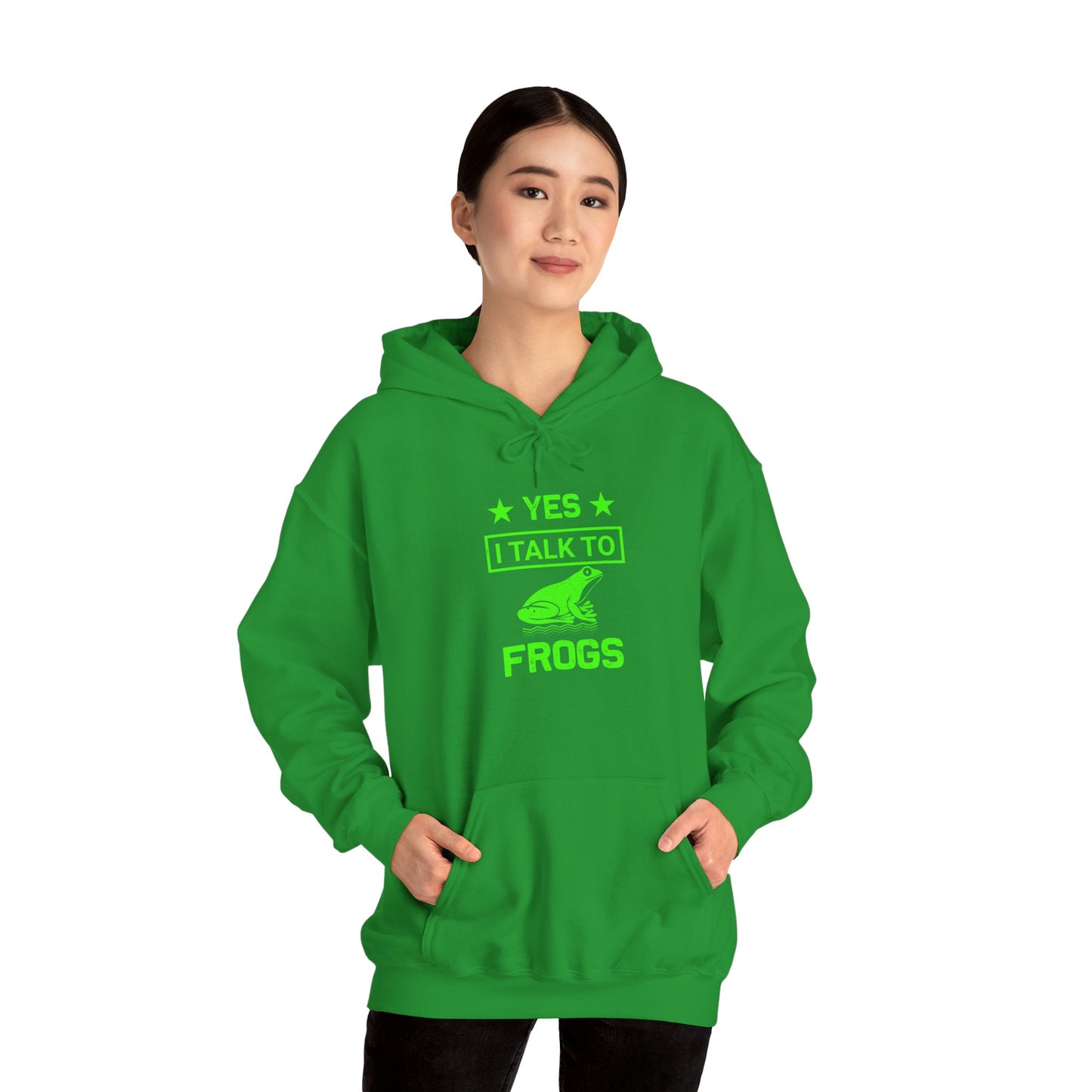 "I Talk to Frogs" Unisex Hooded Sweatshirt with Bold Print - Great for Reptile Lovers