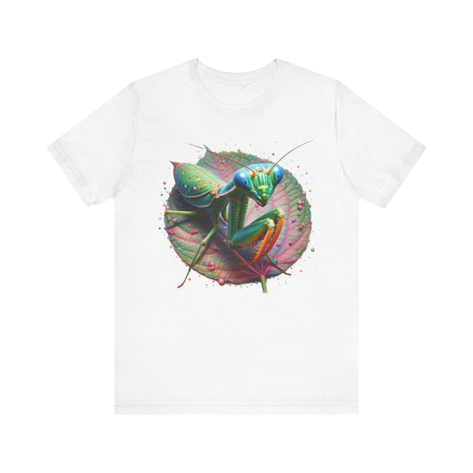 Mantis on a Leaf Unisex Jersey Tee - Casual Everyday Wear - Great for Reptile Lovers
