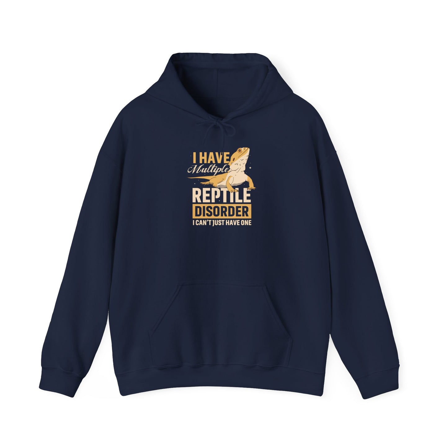 "Multiple Reptile Disorder" Unisex Hooded Sweatshirt with Bold Print - Great for Reptile Lovers