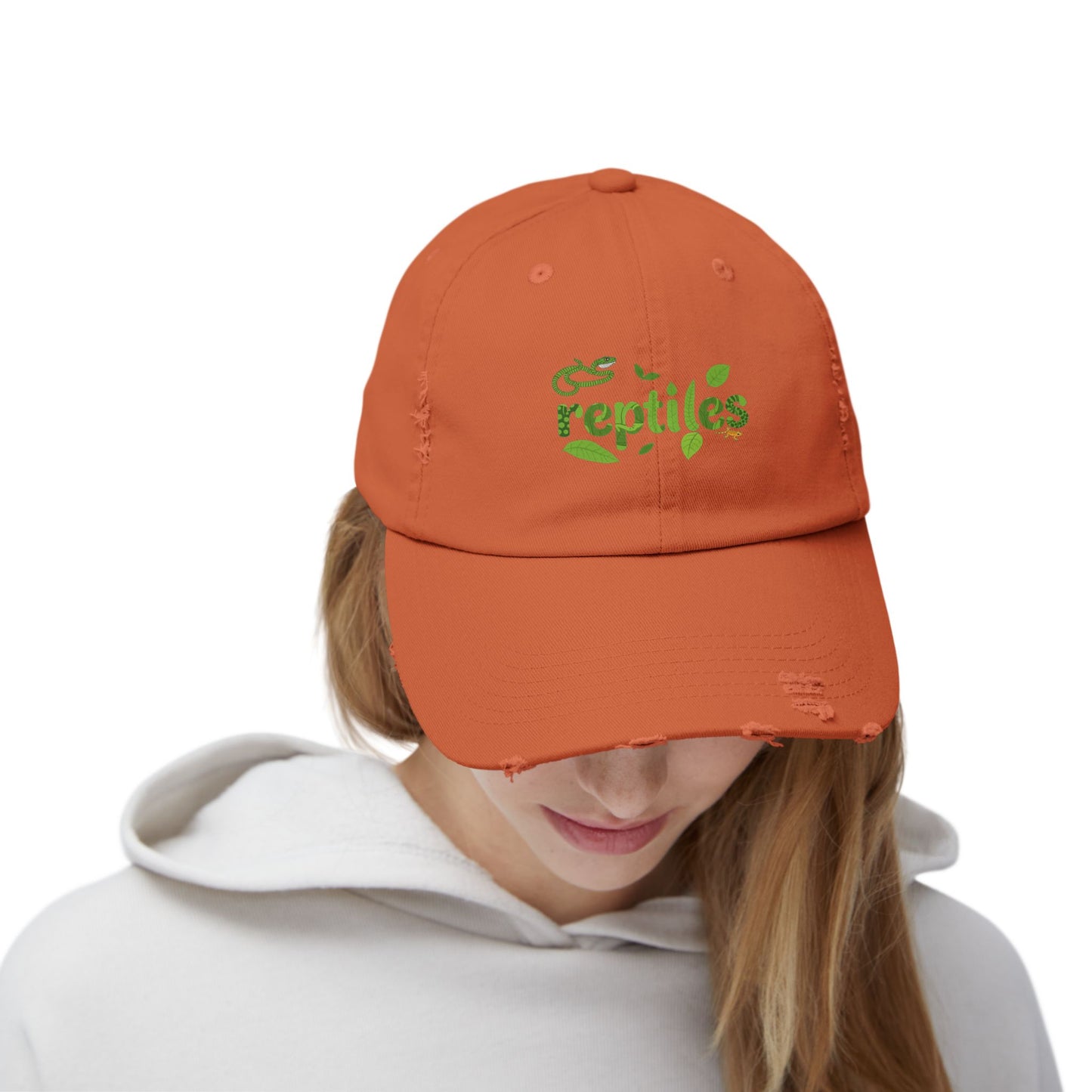 Reptiles Unisex Distressed Cap - Casual Streetwear Hat for Everyday Use - Great for Reptile Lovers