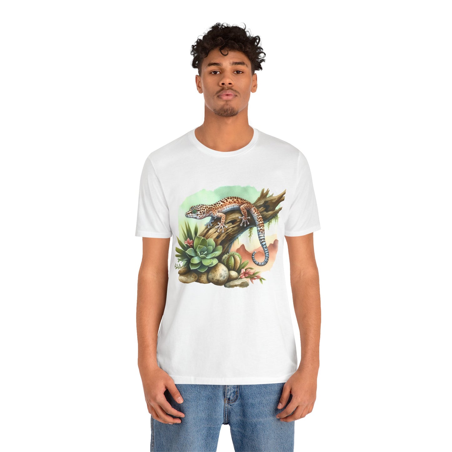 Gecko in a Tree Unisex Jersey Tee - Casual Everyday Wear - Great for Reptile Lovers