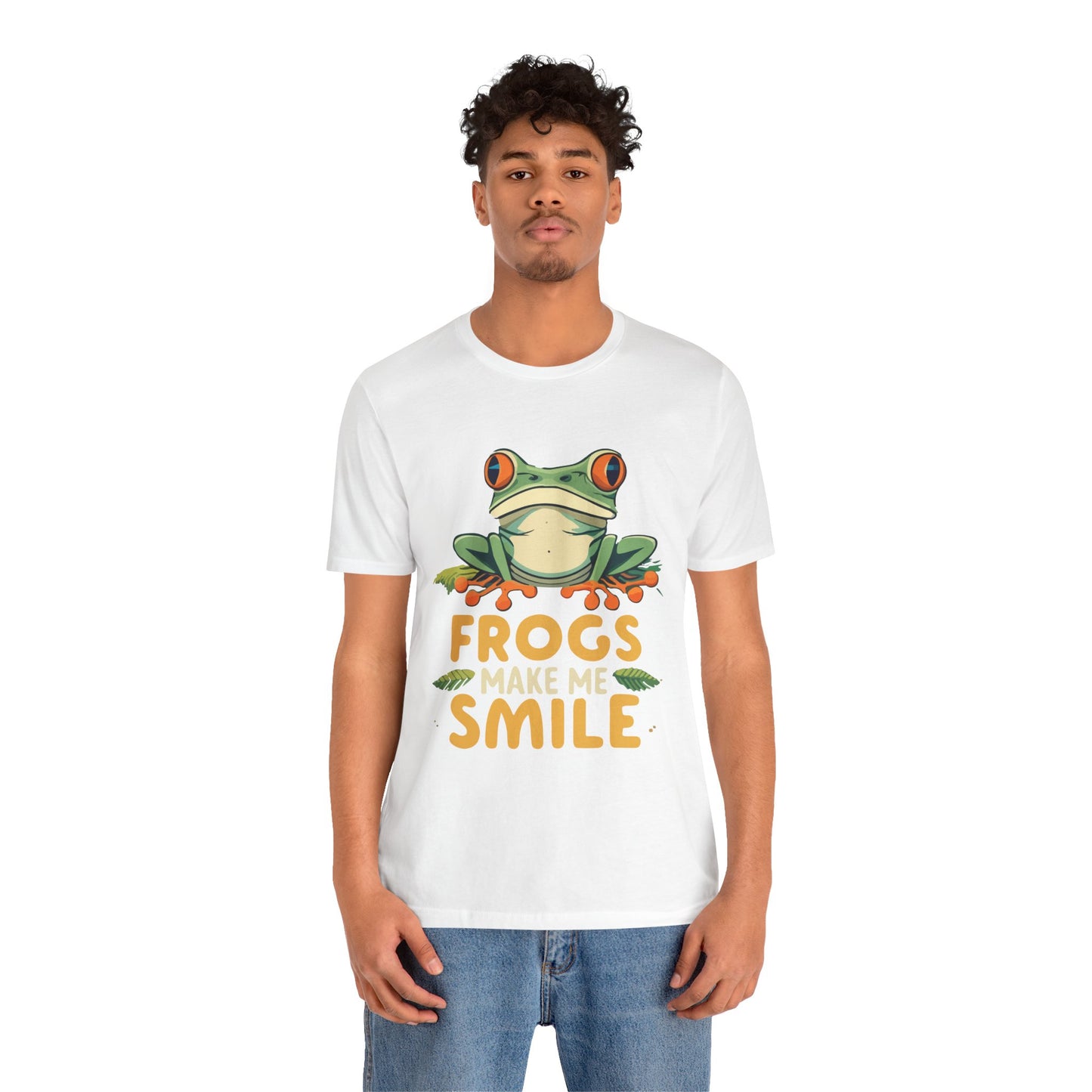 "Frogs Make Me Smile" Unisex Jersey Tee - Casual Everyday Wear - Great for Reptile Lovers