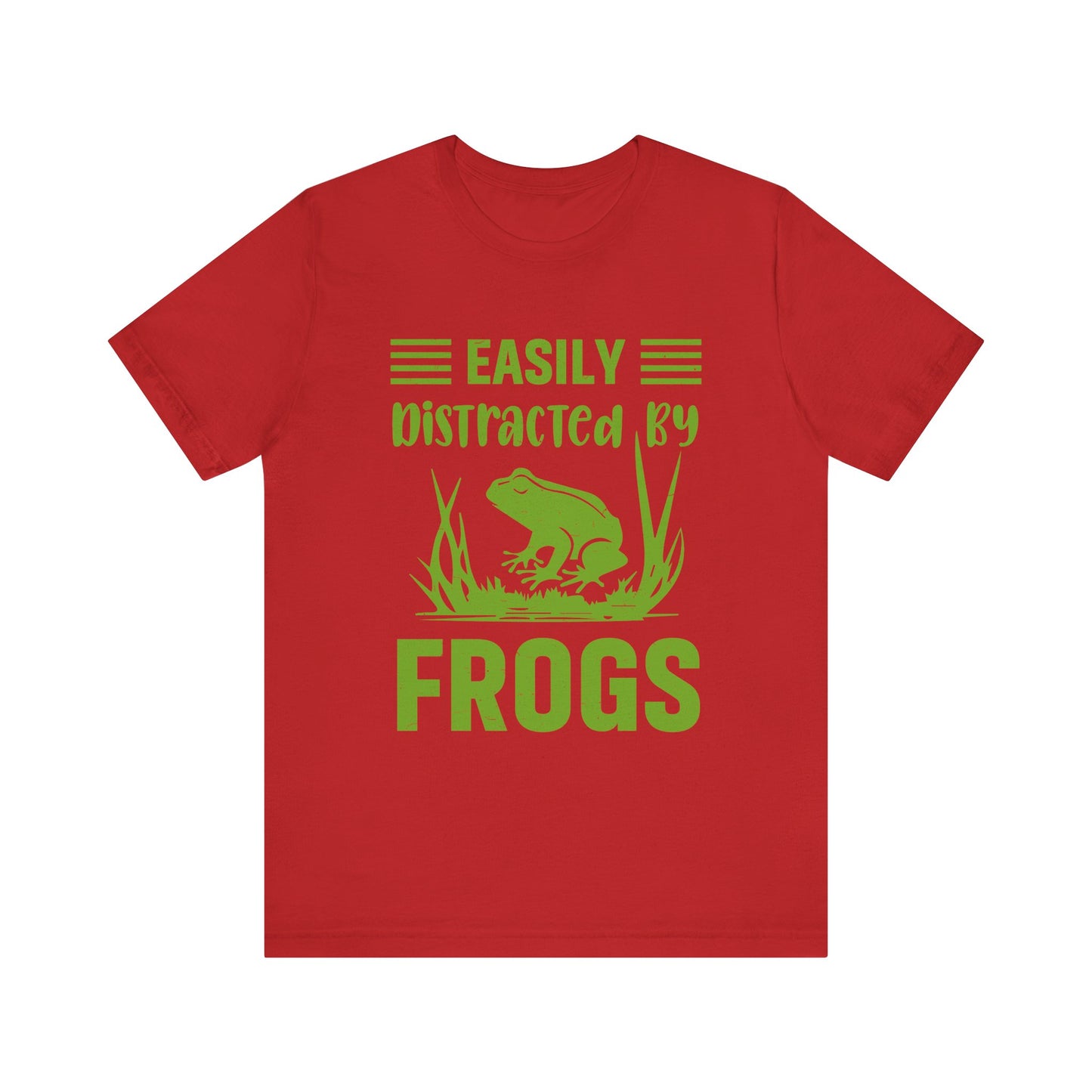 "Easily Distracted by Frogs" Print Unisex Jersey Tee - Casual Everyday Wear - Great for Reptile Lovers