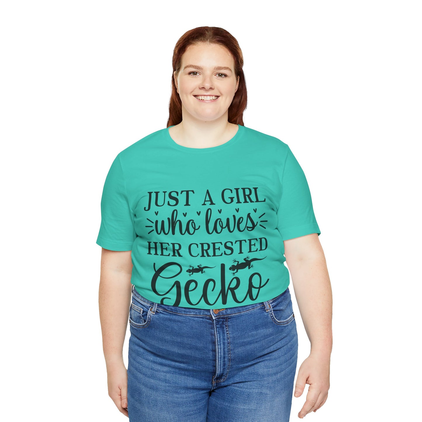 "Just a Girl Crested Gecko" Print Unisex Jersey Tee - Casual Everyday Wear - Great for Reptile Lovers