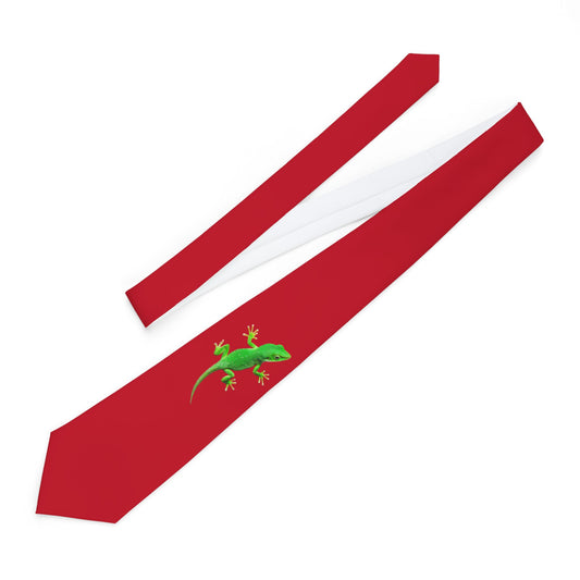 Anole Climbing Stylish Necktie Design - Perfect for Formal Events & Gifts - For Reptile Lovers