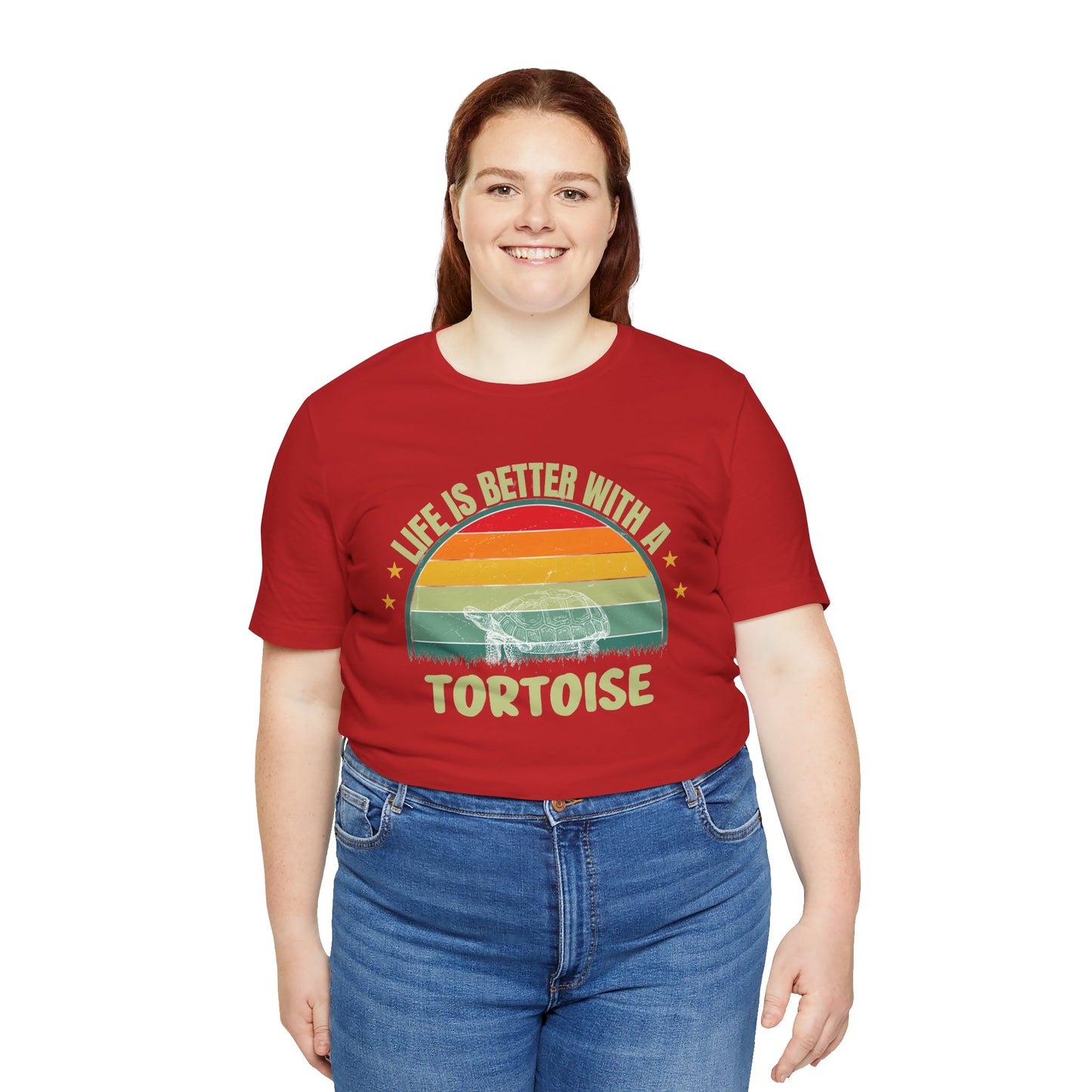 "Life is Better with a Tortoise" Unisex Jersey Tee - Casual Everyday Wear - Great for Reptile Lovers