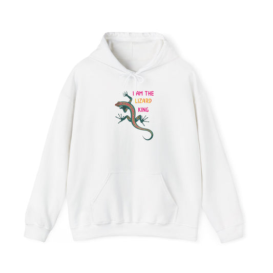 "I Am The Lizard King" Unisex Hooded Sweatshirt with Bold Print - Great for Reptile Lovers