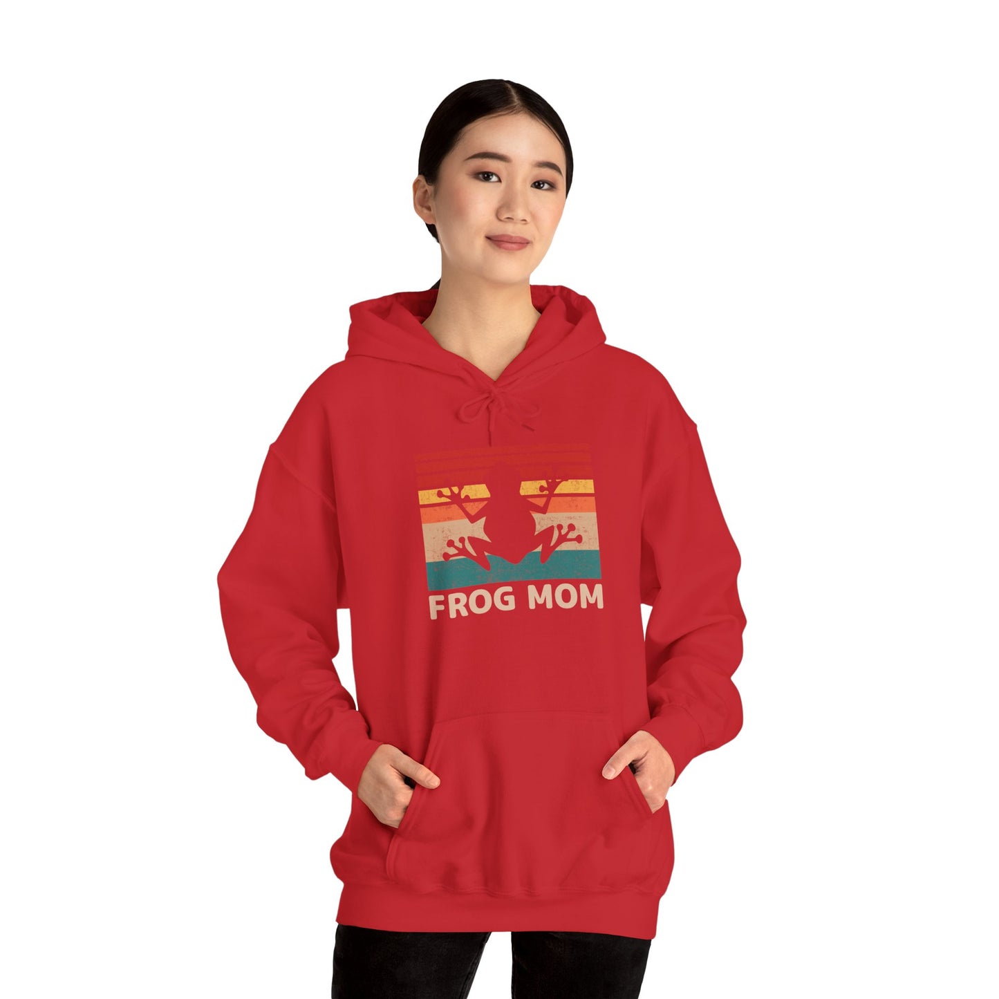 "Frog Mom" Unisex Hooded Sweatshirt with Bold Print - Great for Reptile Lovers