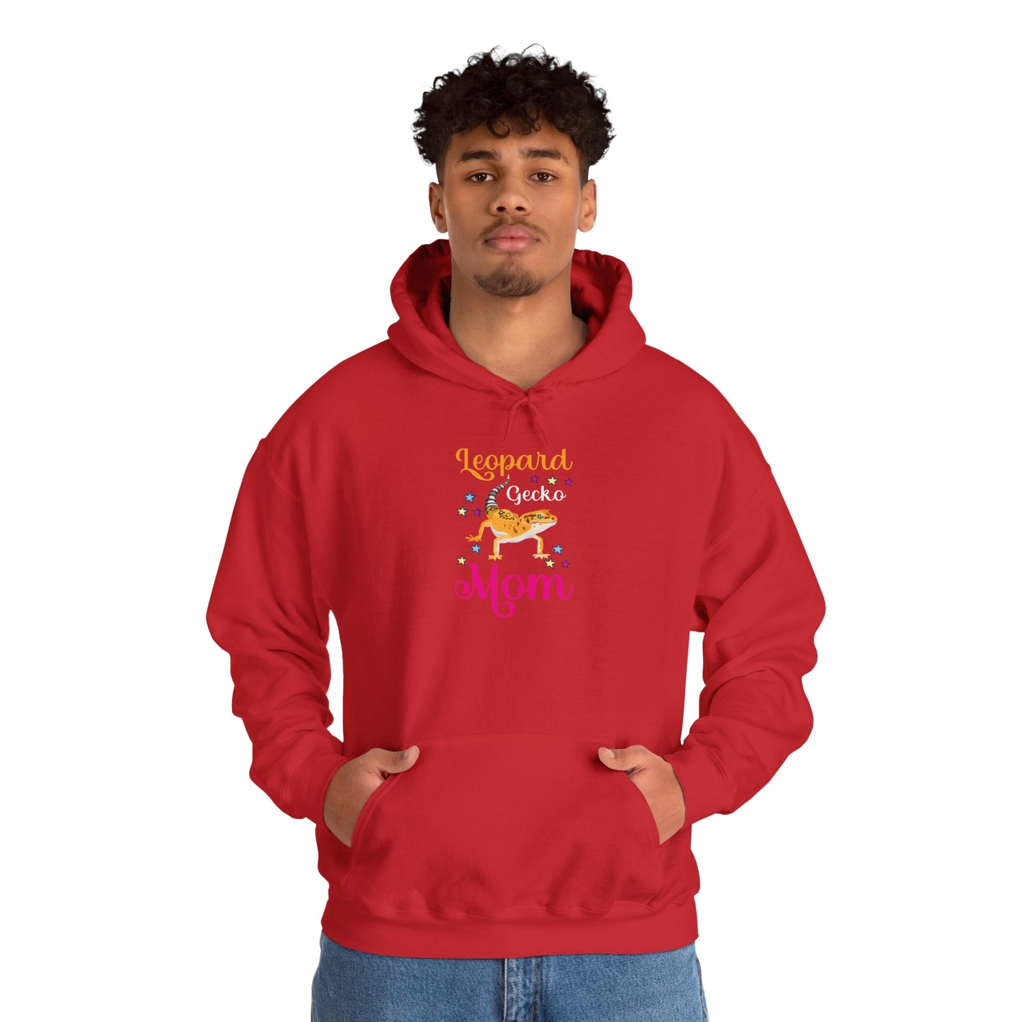"Leopard Mom" Unisex Hooded Sweatshirt with Bold Print - Great for Reptile Lovers